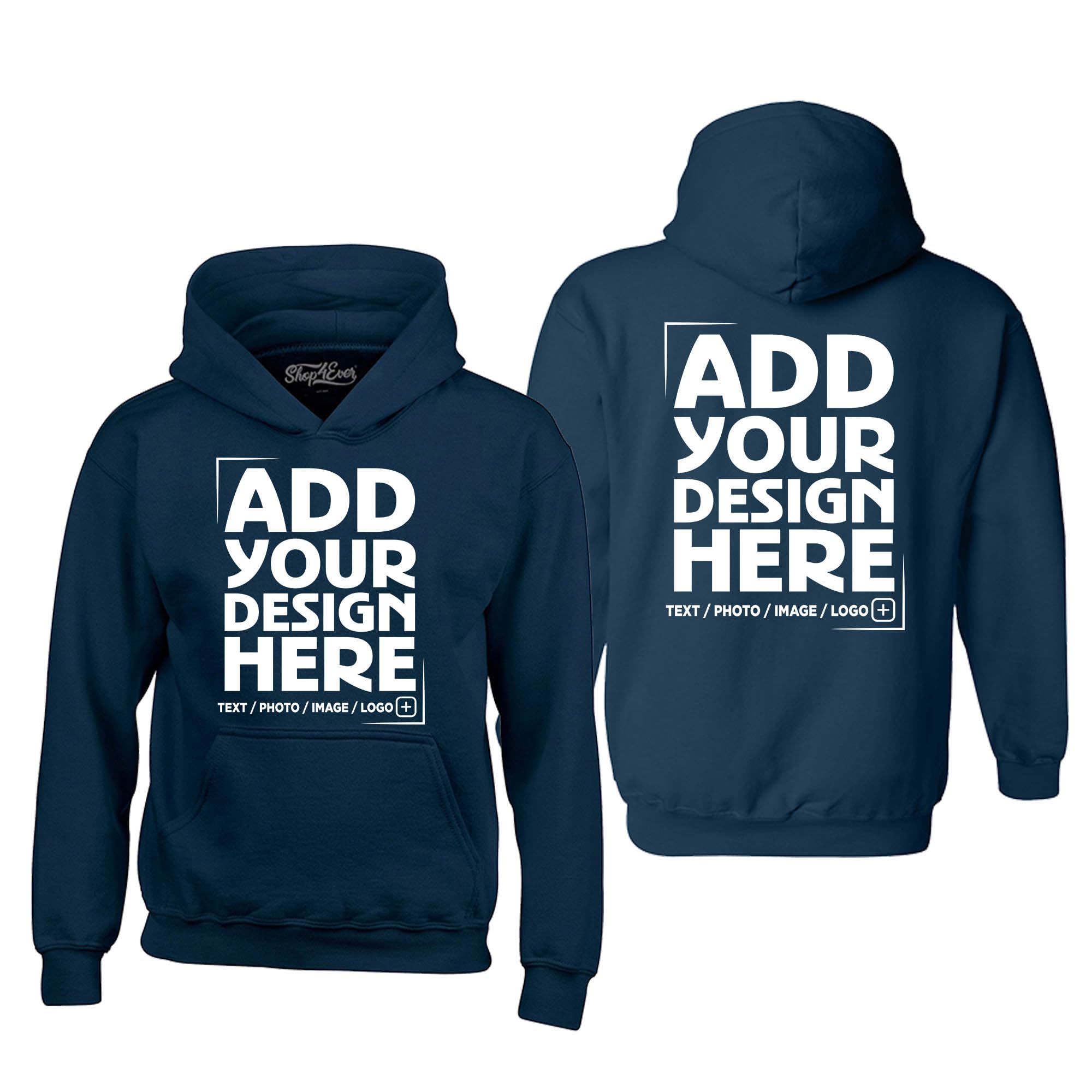 Custom Personalized Design Your Own Front Back Hoodie Sweatshirt