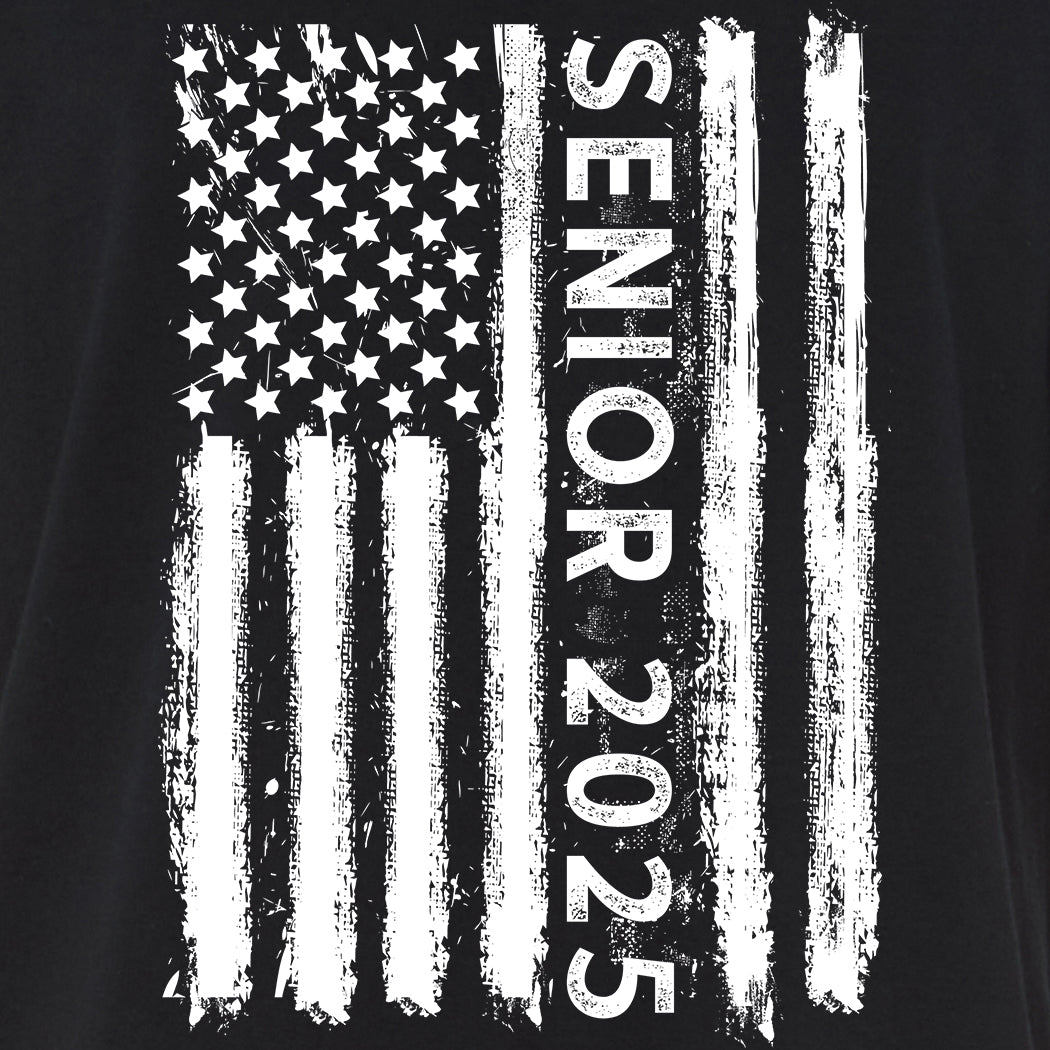 Senior 2025 American Flag Graduation T-Shirt