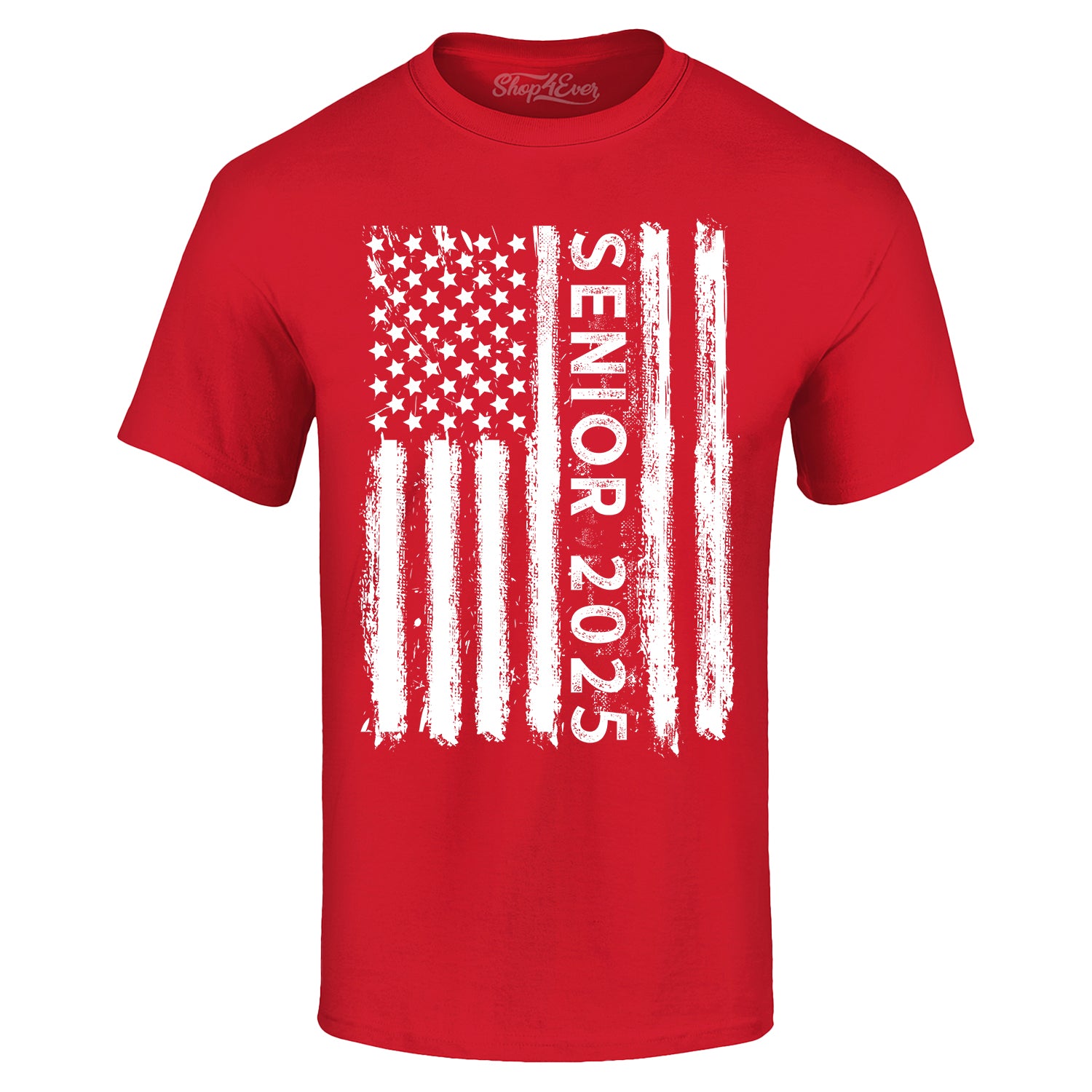 Senior 2025 American Flag Graduation T-Shirt