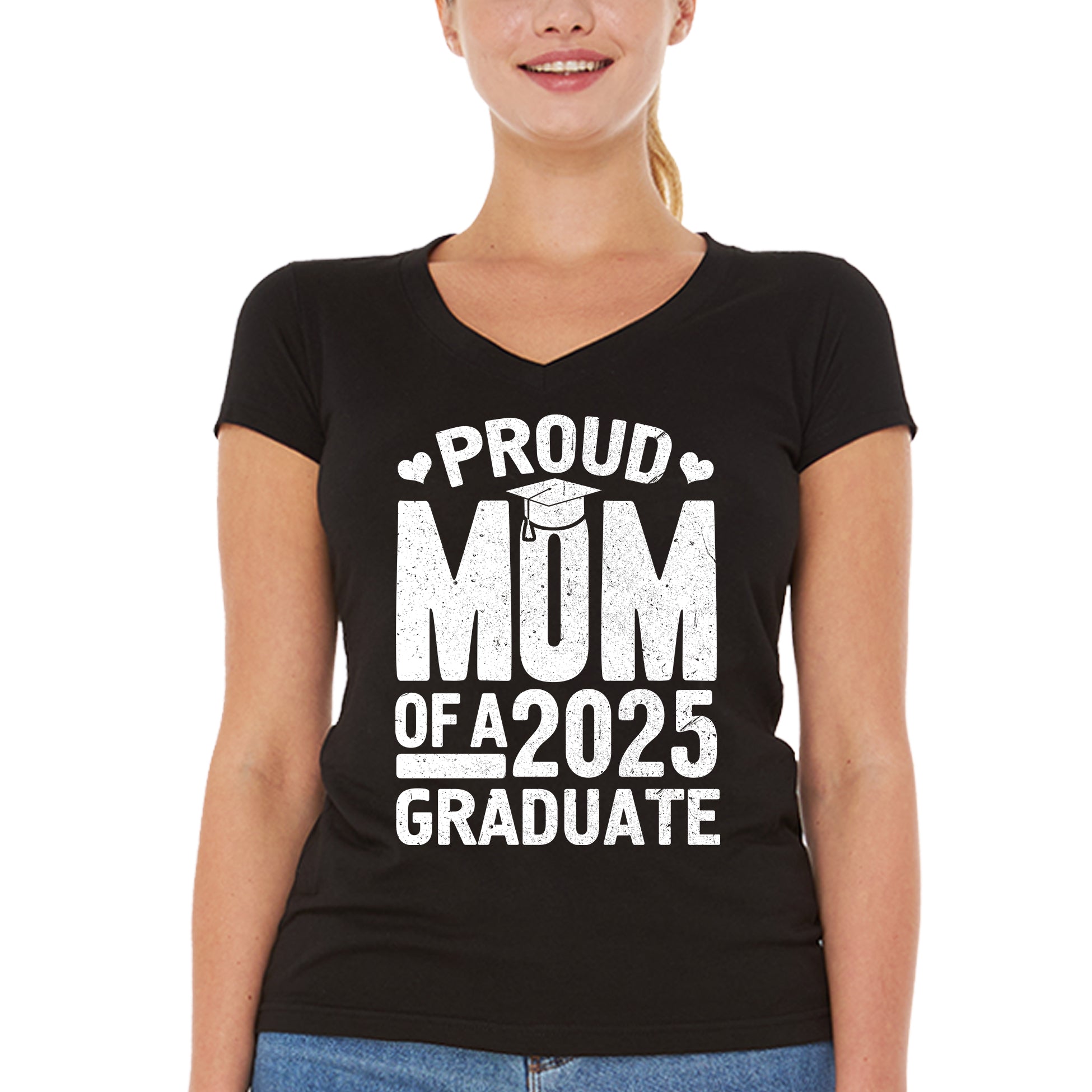 Proud Mom of a 2025 Graduate Graduation Women's V-Neck T-Shirt Slim Fit