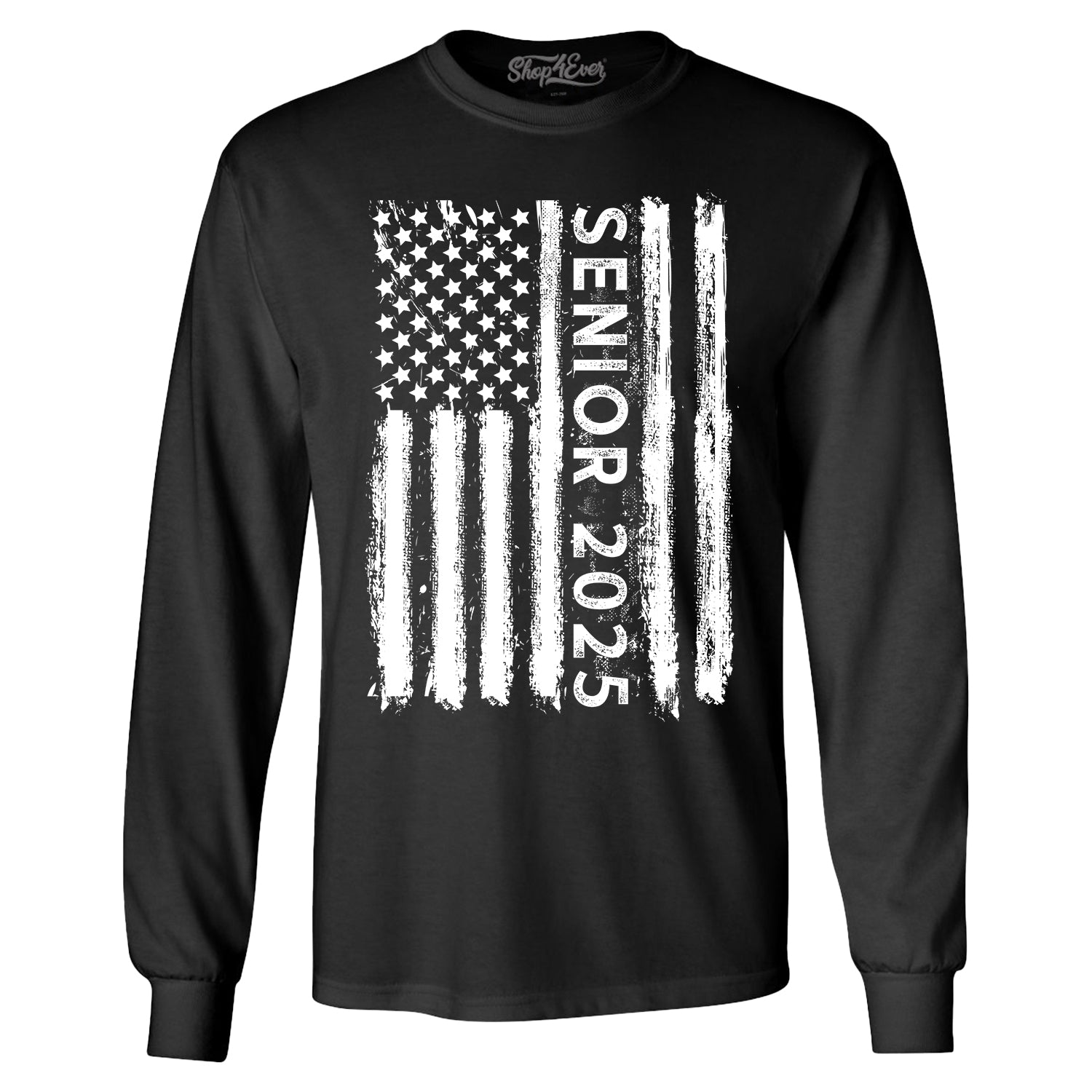 Senior 2025 American Flag Graduation Long Sleeve Shirt