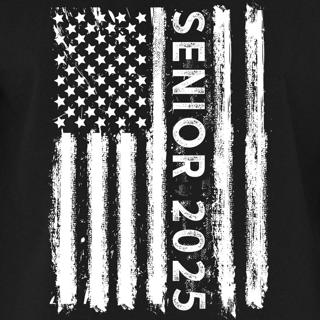 Senior 2025 American Flag Graduation Long Sleeve Shirt