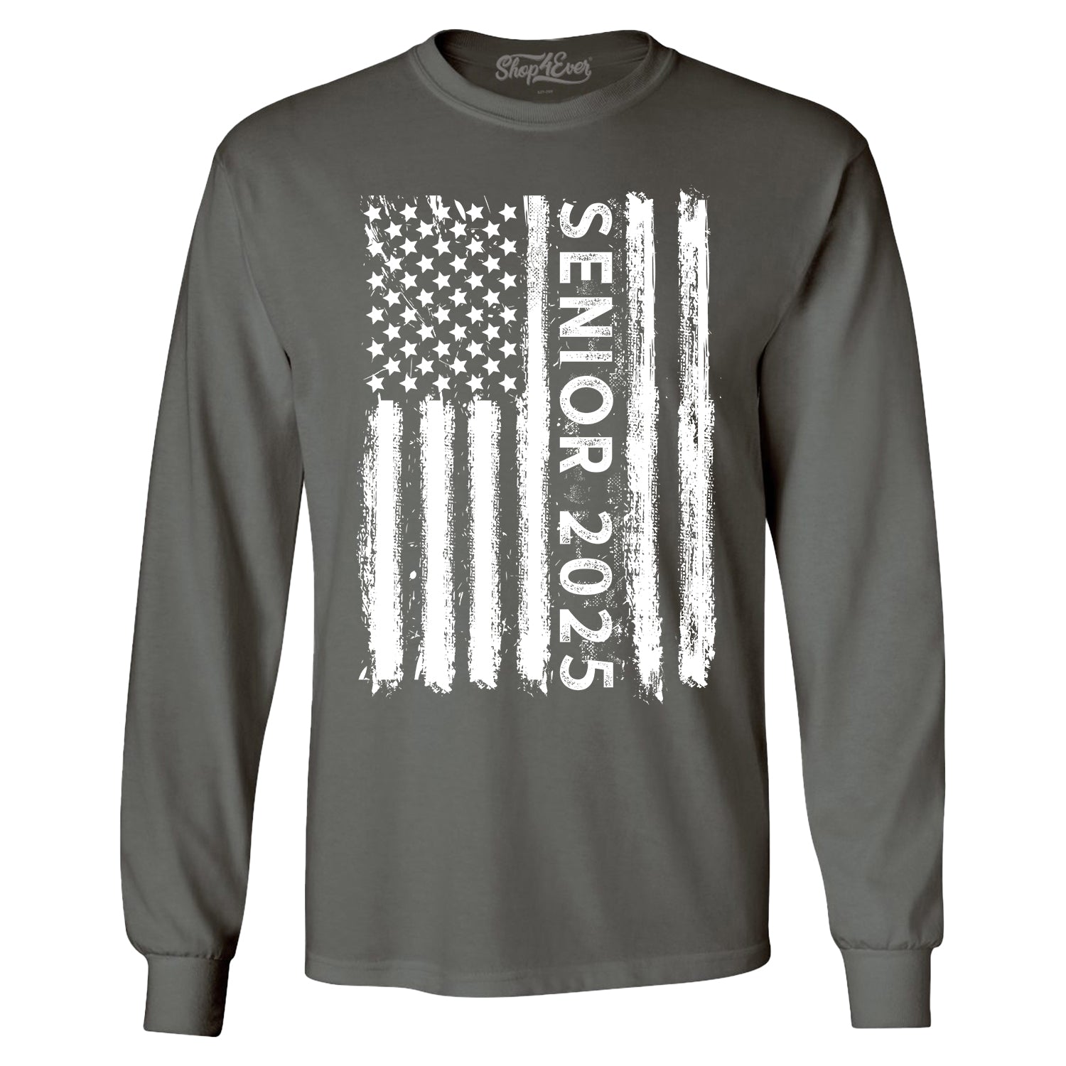 Senior 2025 American Flag Graduation Long Sleeve Shirt