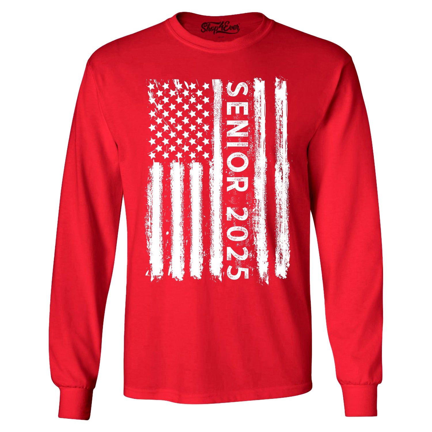 Senior 2025 American Flag Graduation Long Sleeve Shirt
