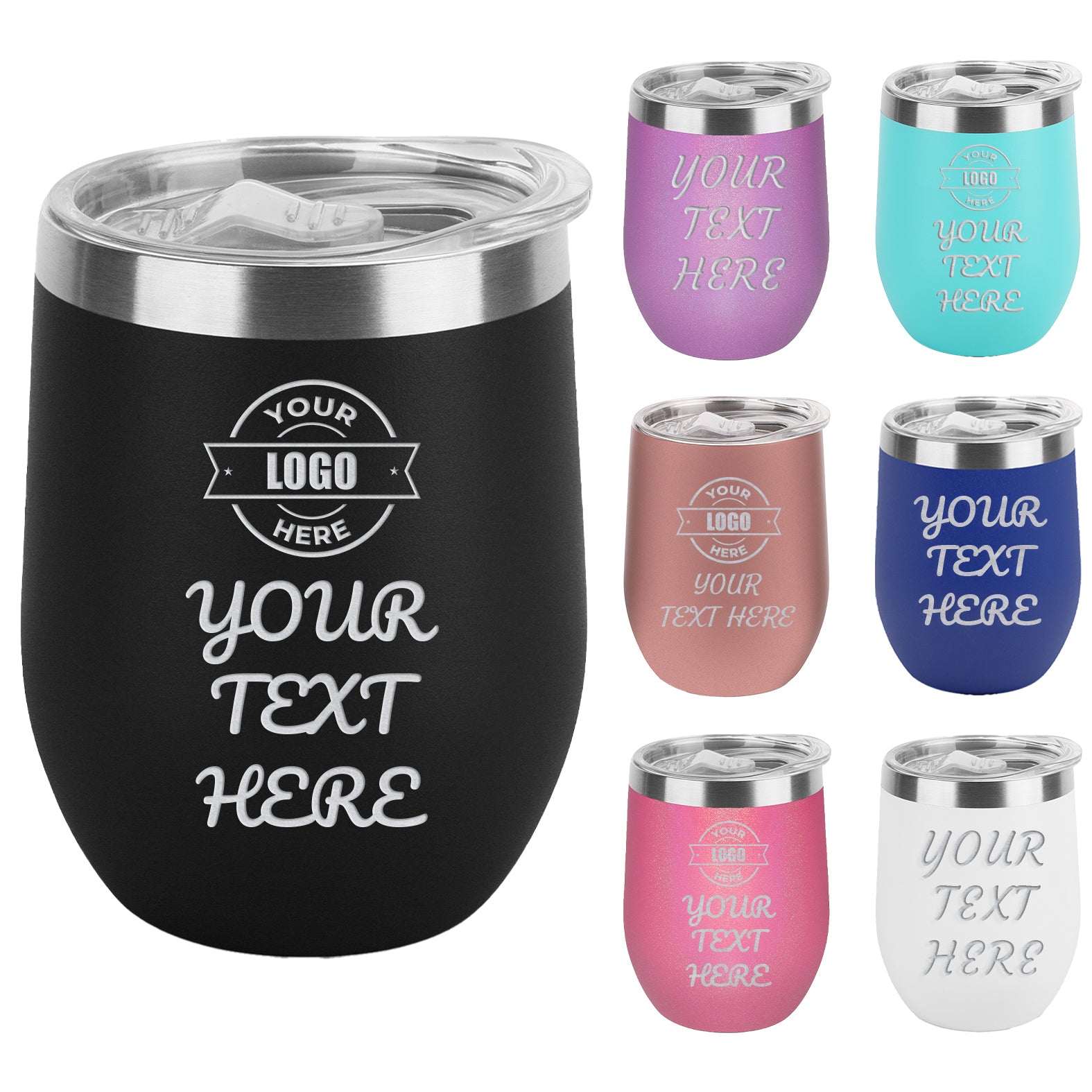 Custom Personalized Your Text & Logo Tumblers 12 oz.
