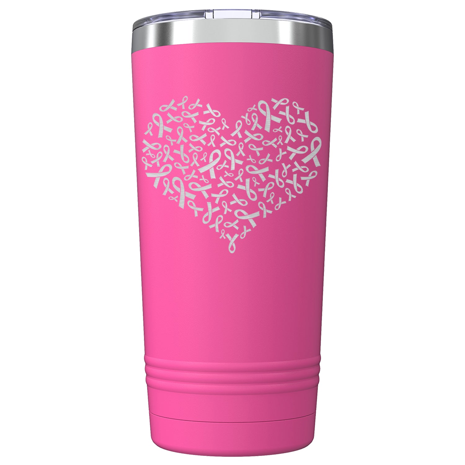 Breast Cancer Awareness Pink Ribbon Heart Insulated Tumblers 20 oz.