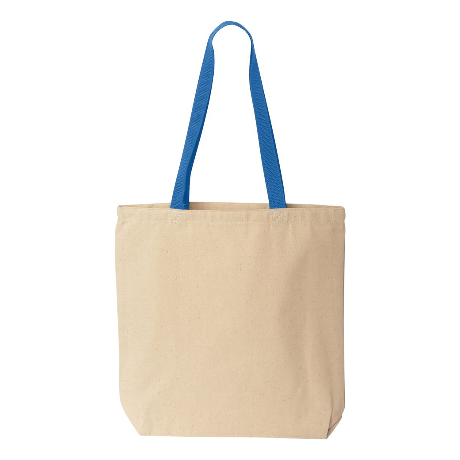 10 oz. Colored Handle Cotton Canvas Reusable Shopping Bag