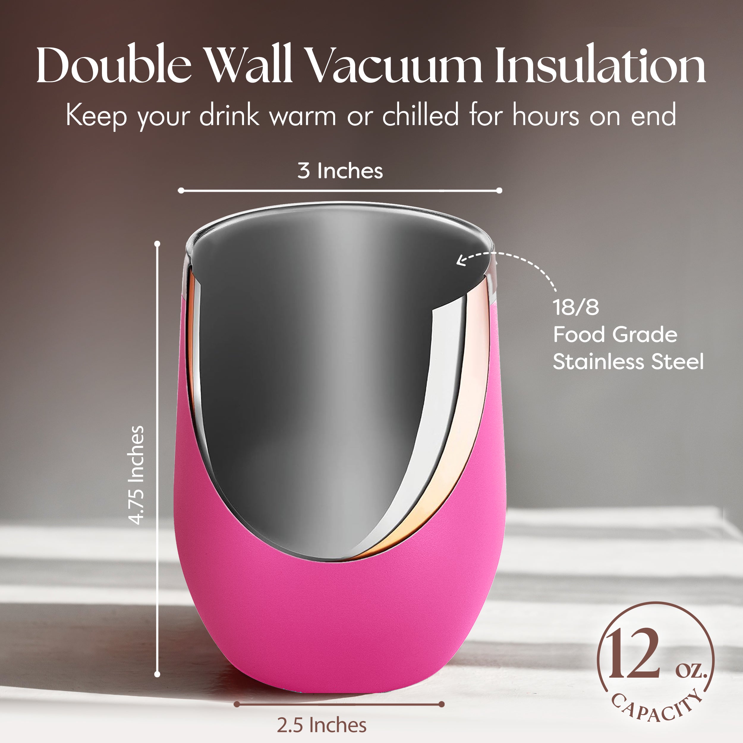Breast Cancer Butterfly Ribbon Engraved Insulated Stainless Steel Wine Tumbler with Lid 12 oz.