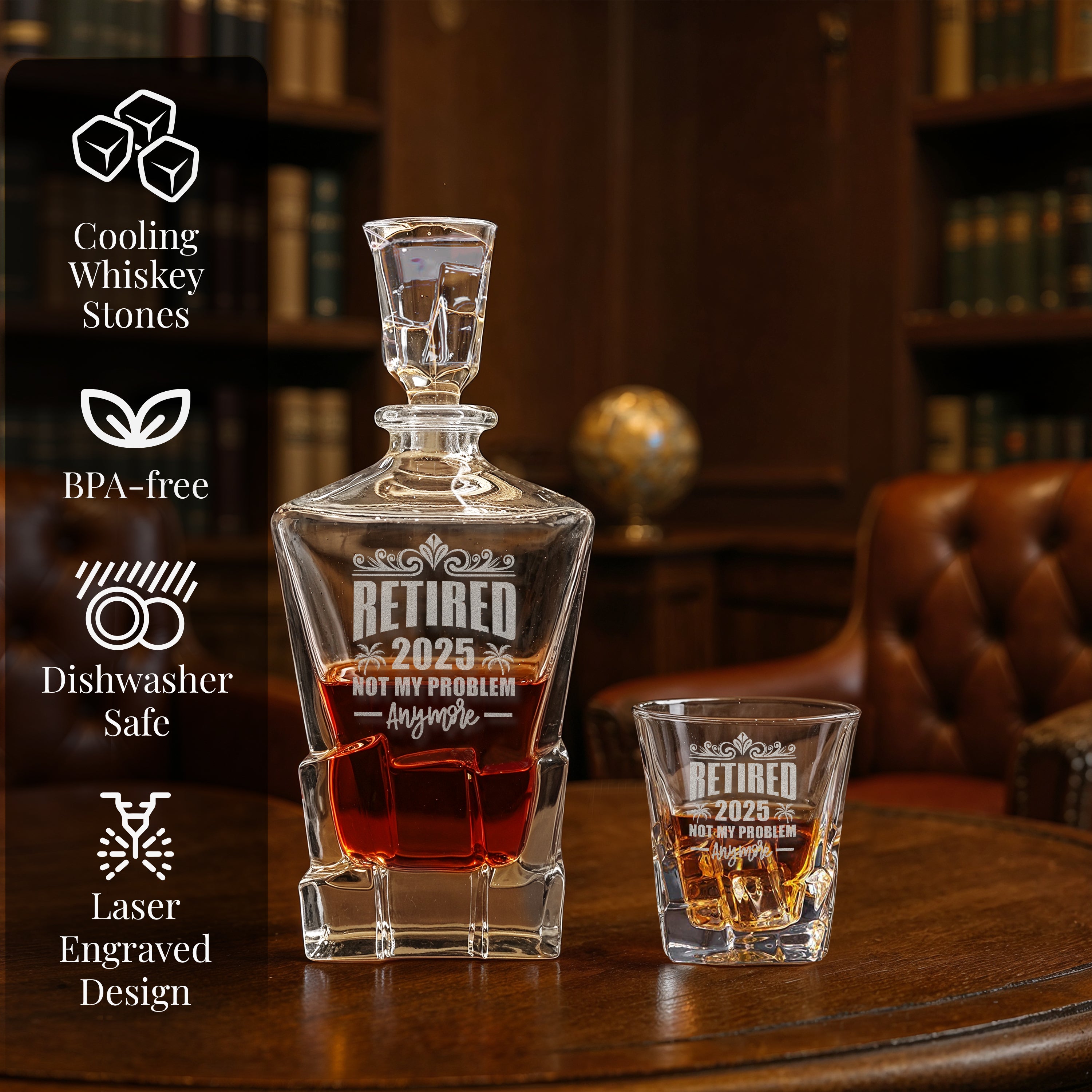 Retired 2025 Gift Set: "Not My Problem Anymore" Engraved Decanter - Shop4Ever