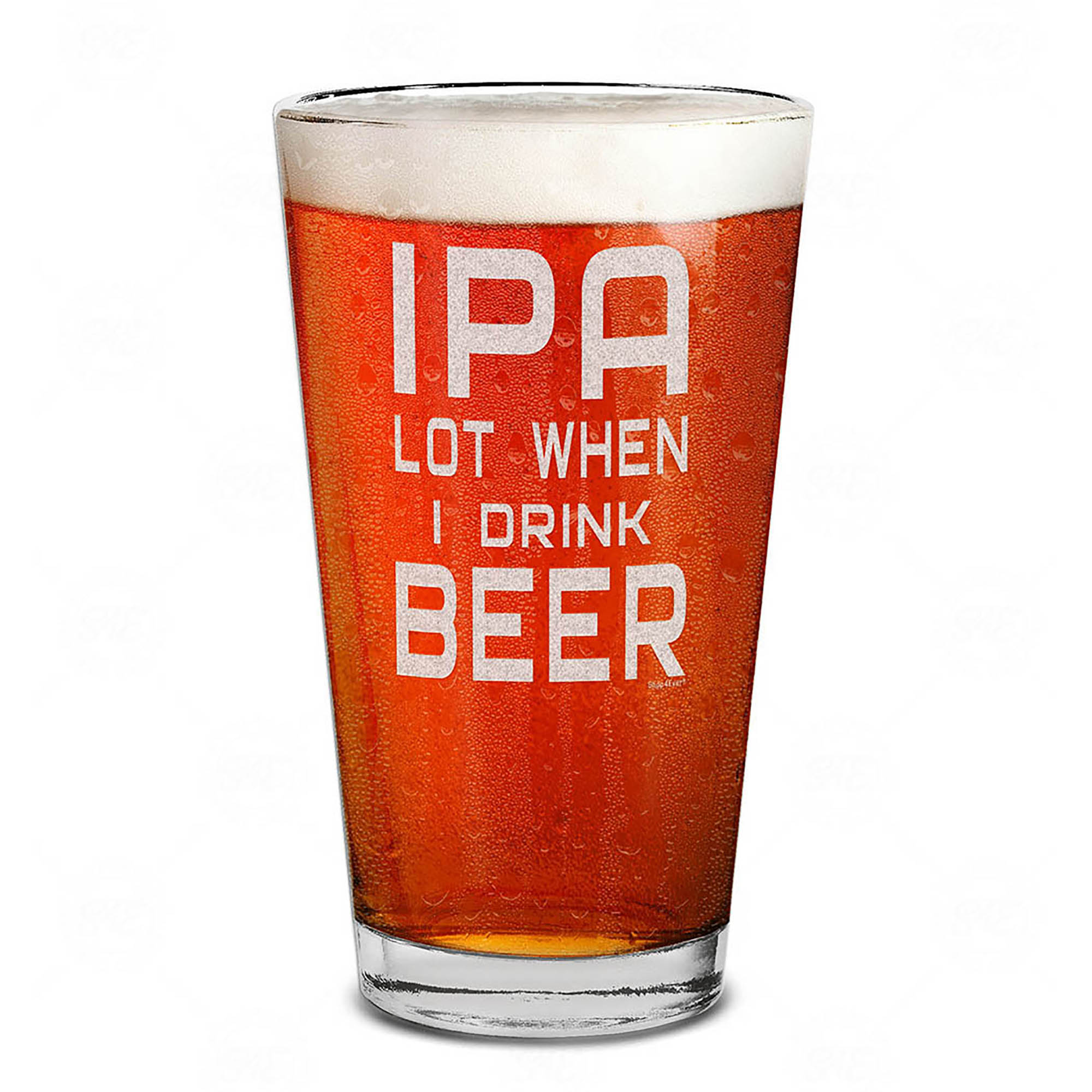 PA Lot When I Drink Beer Laser Engraved Beer Pint Glass Funny Beer Glass for Men Husband Dad Boyfriend Uncle Brother Coworker