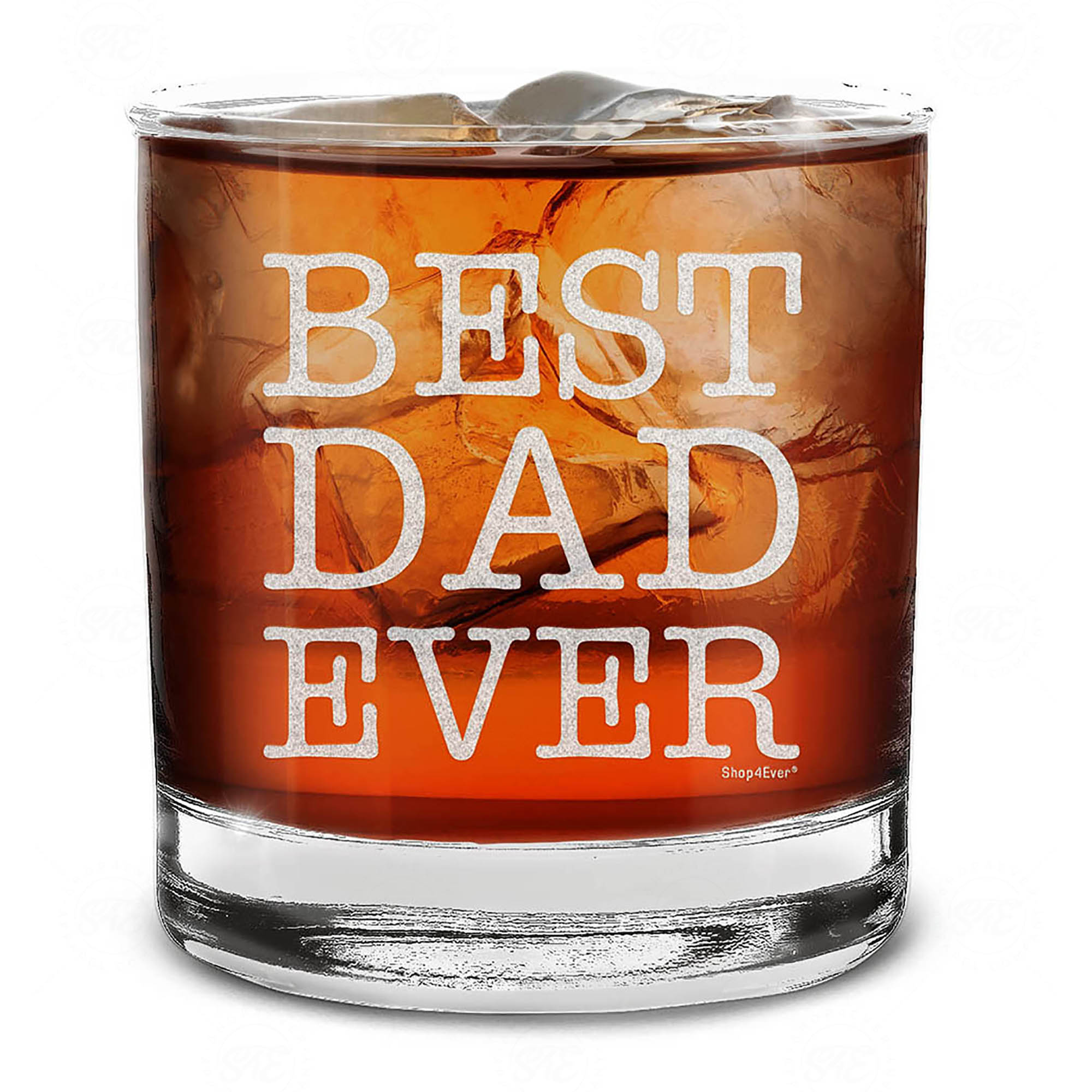 Best Dad Ever Engraved Whiskey Glass Father's Day Gift for Dad