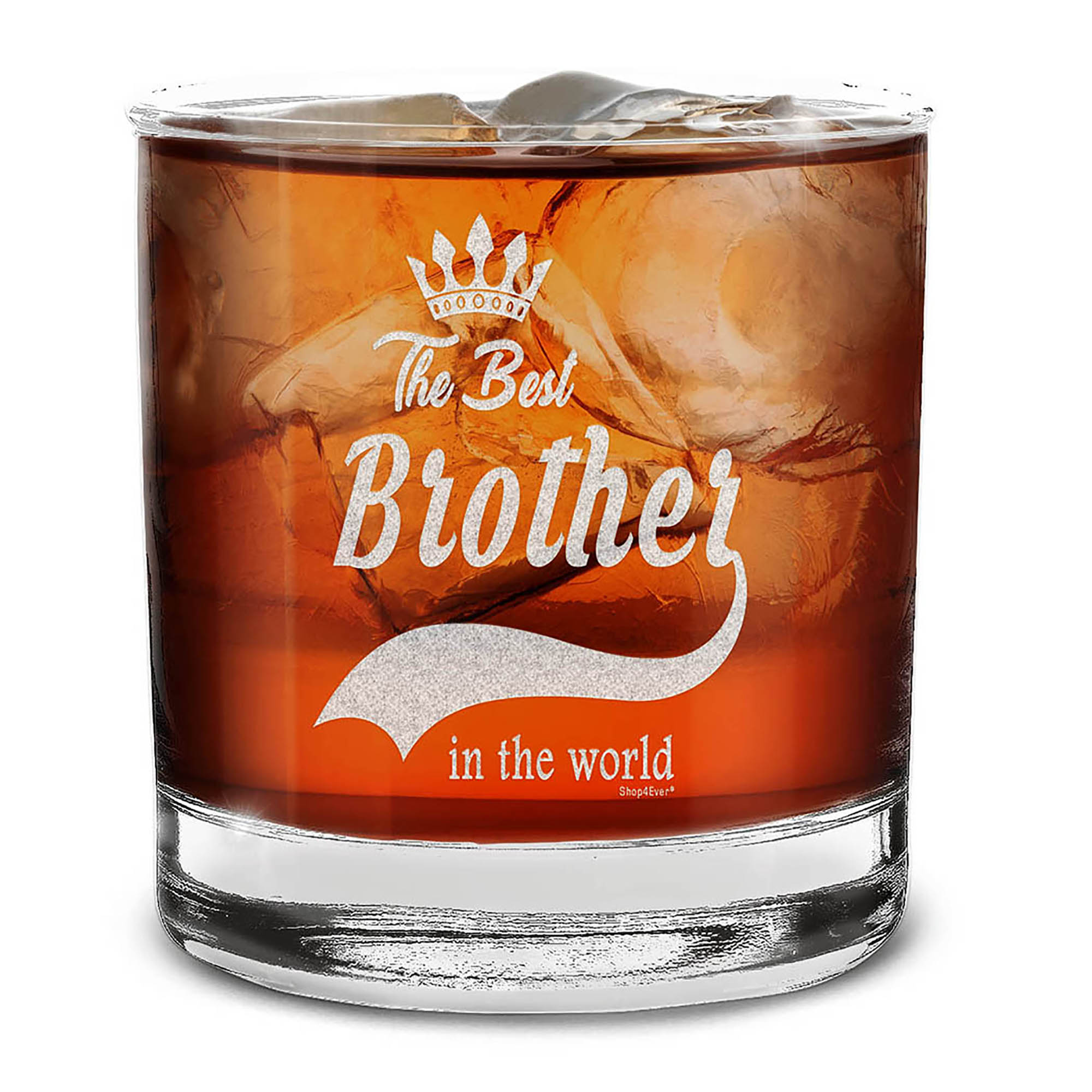 The Best Brother In The World Engraved Whiskey Glass