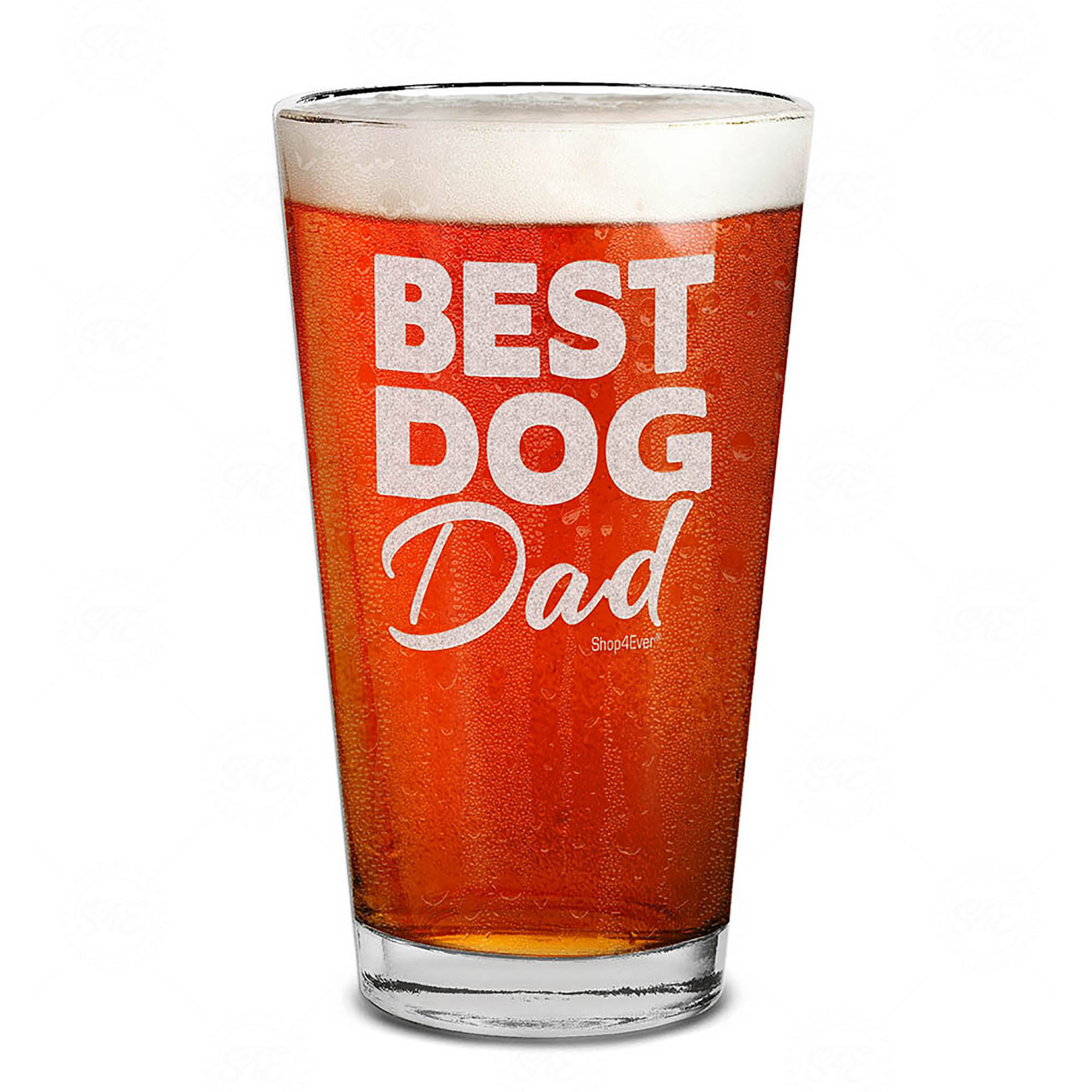 Best Dog Dad Engraved Beer Pint Glass