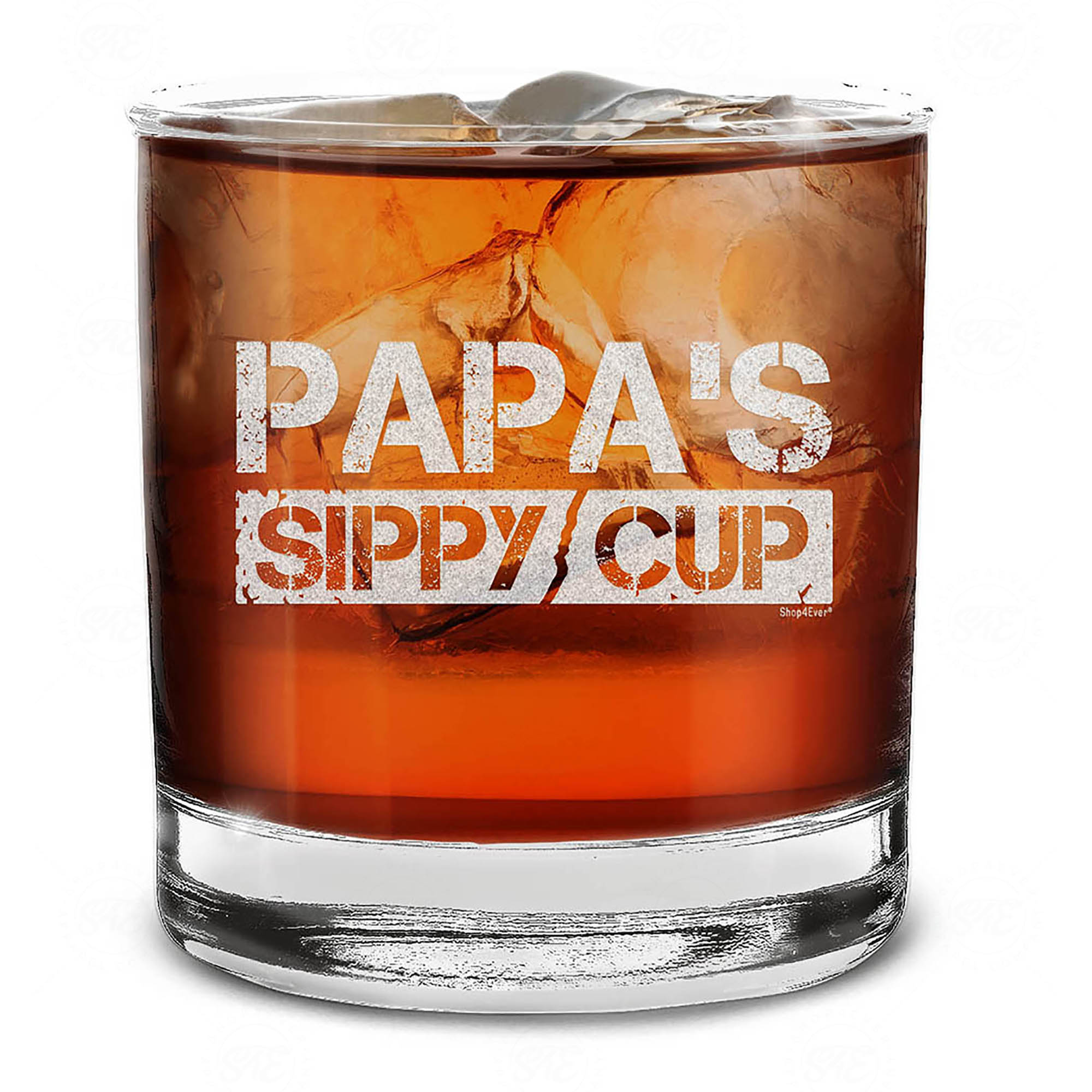Papa's Sippy Cup Engraved Whiskey Glass Pregnancy Announcement for Grandpa Dad Glass