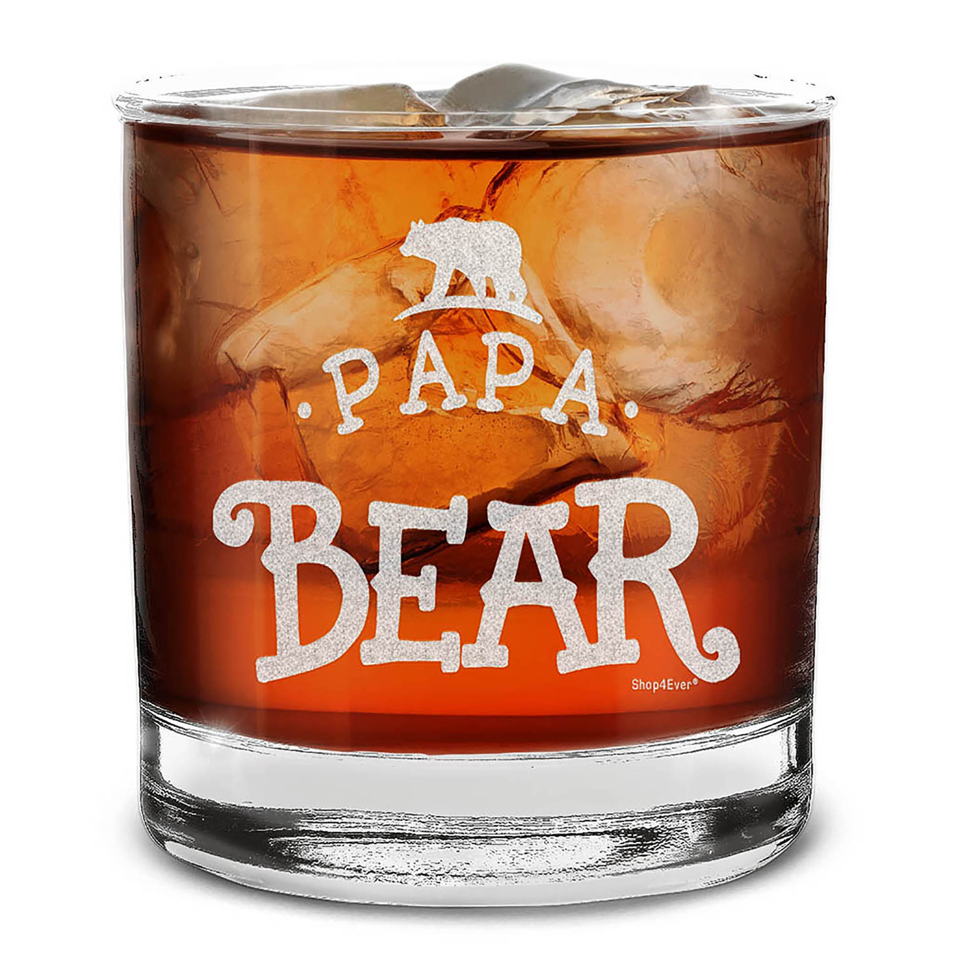 Papa Bear Engraved Whiskey Glass
