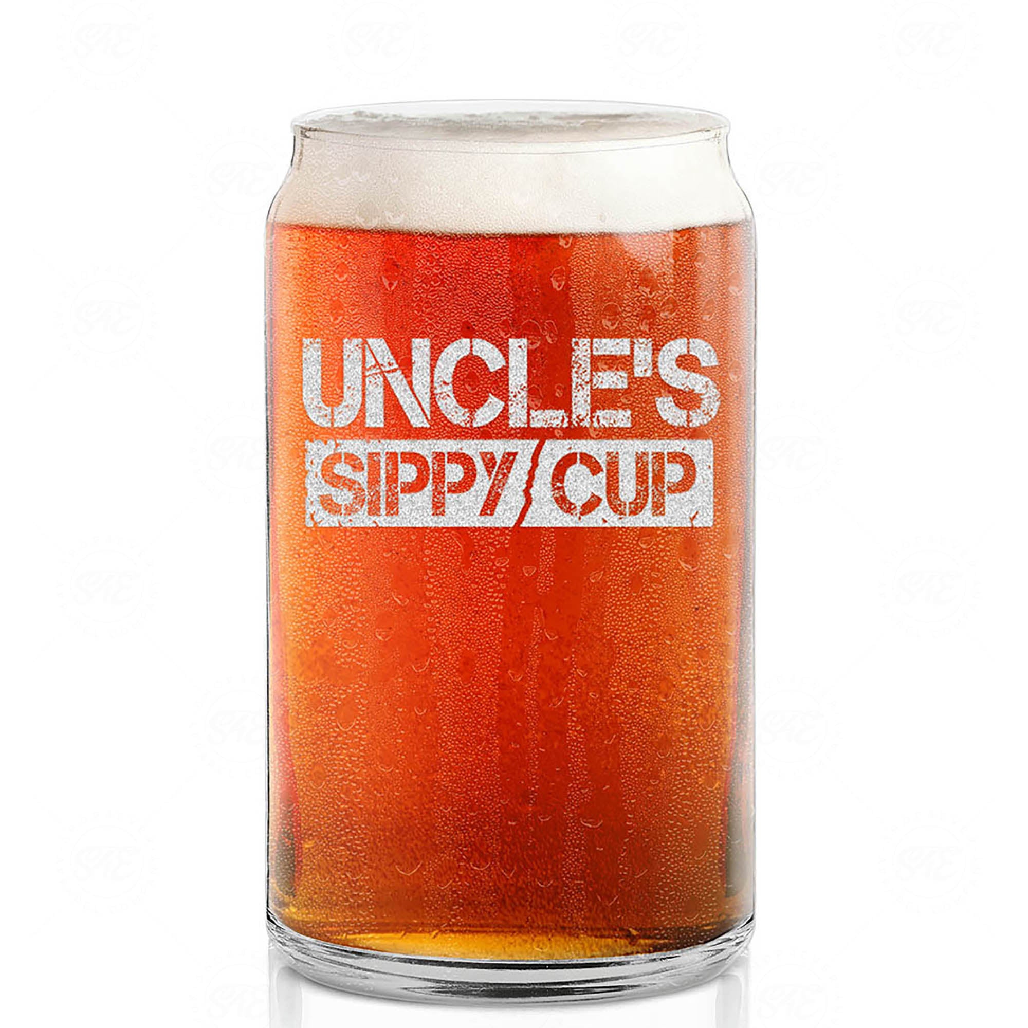 Uncle's Sippy Cup Engraved Beer Can Glass Funny New Uncle Gift Promoted To Uncle