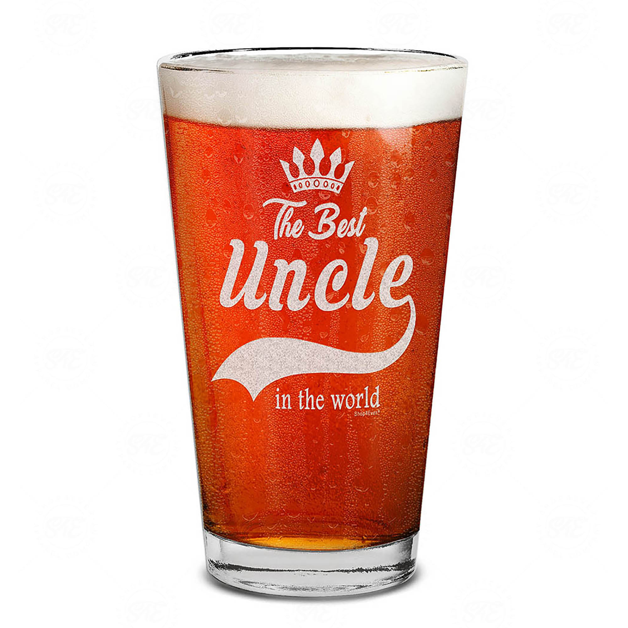 The Best Uncle In The World Laser Engraved Beer Pint Glass Promoted to Uncle