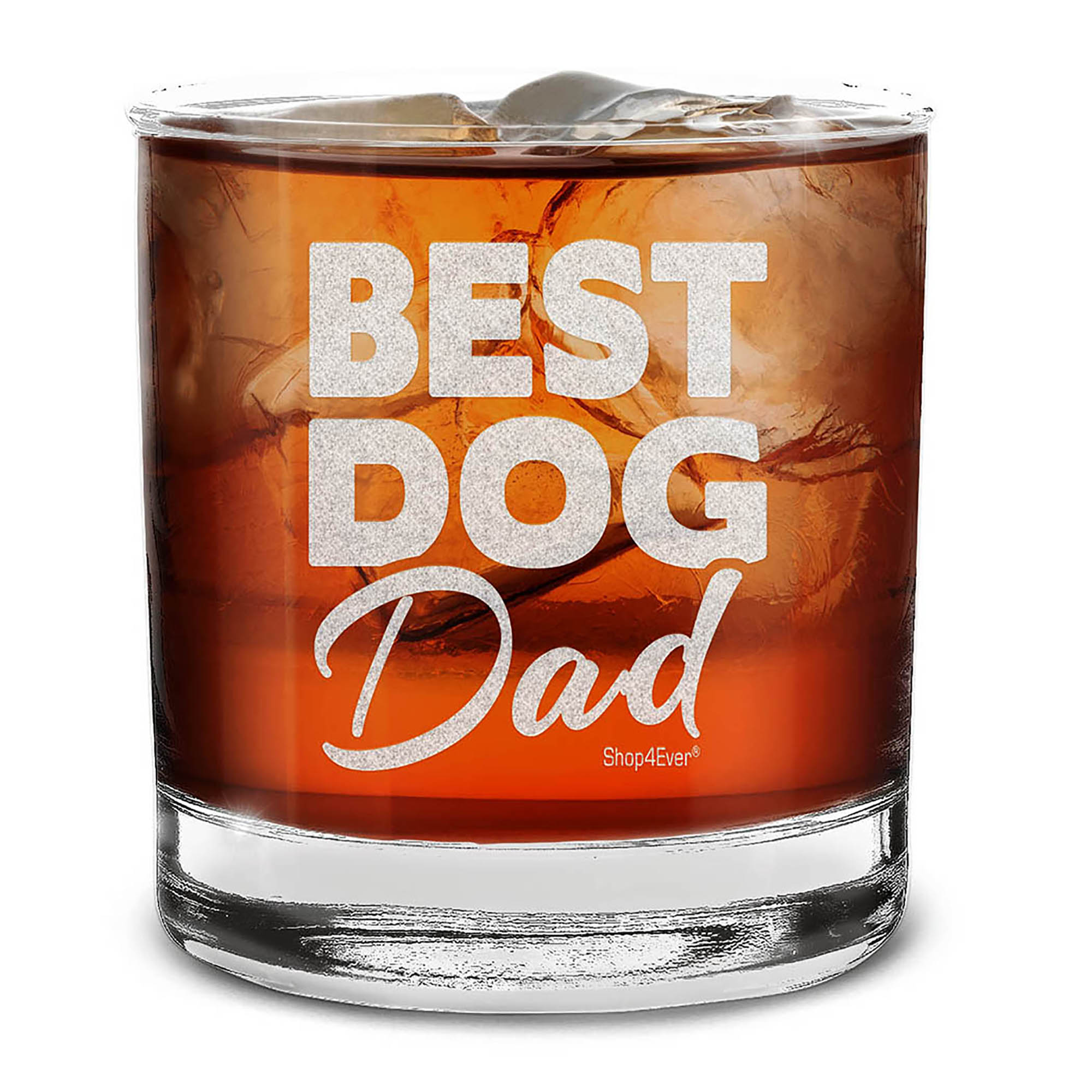 Best Dog Dad Engraved Whiskey Glass Dog Dad Gift