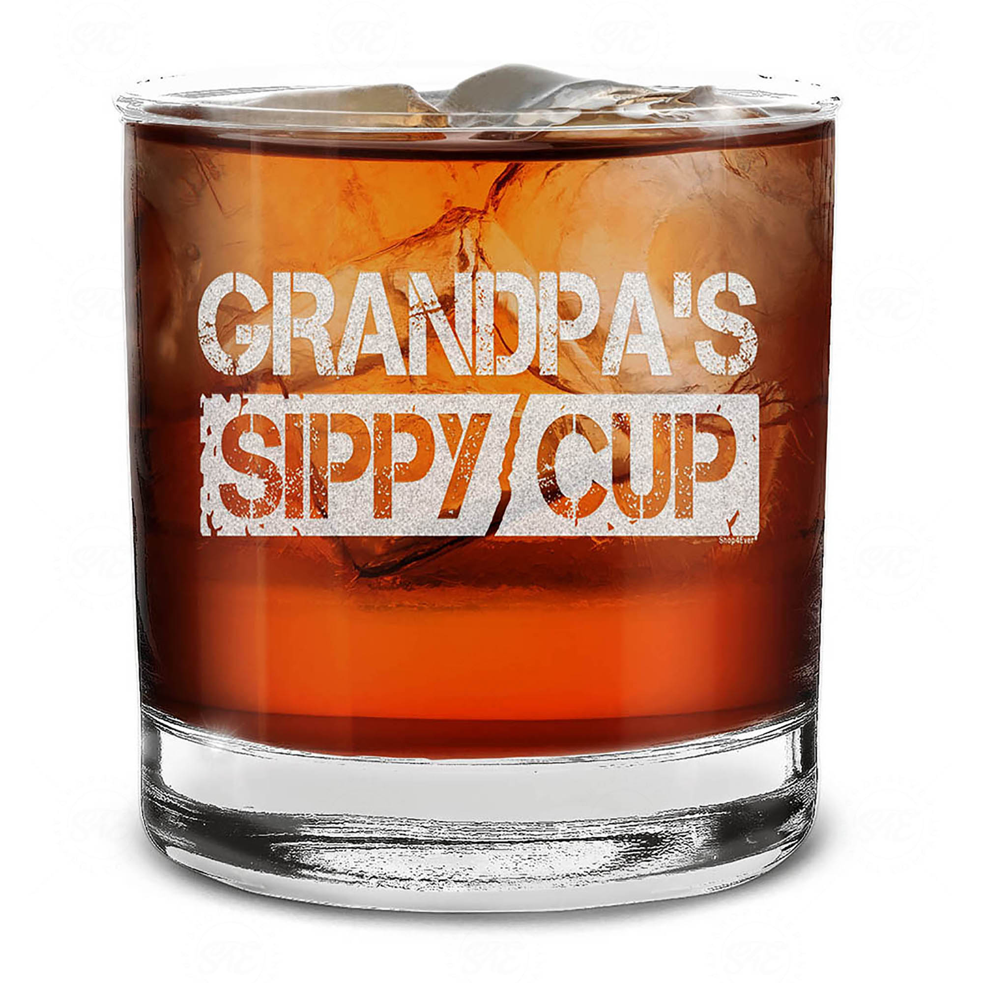 Grandpa's Sippy Cup Engraved Whiskey Glass Promoted To Grandpa New Grandpa