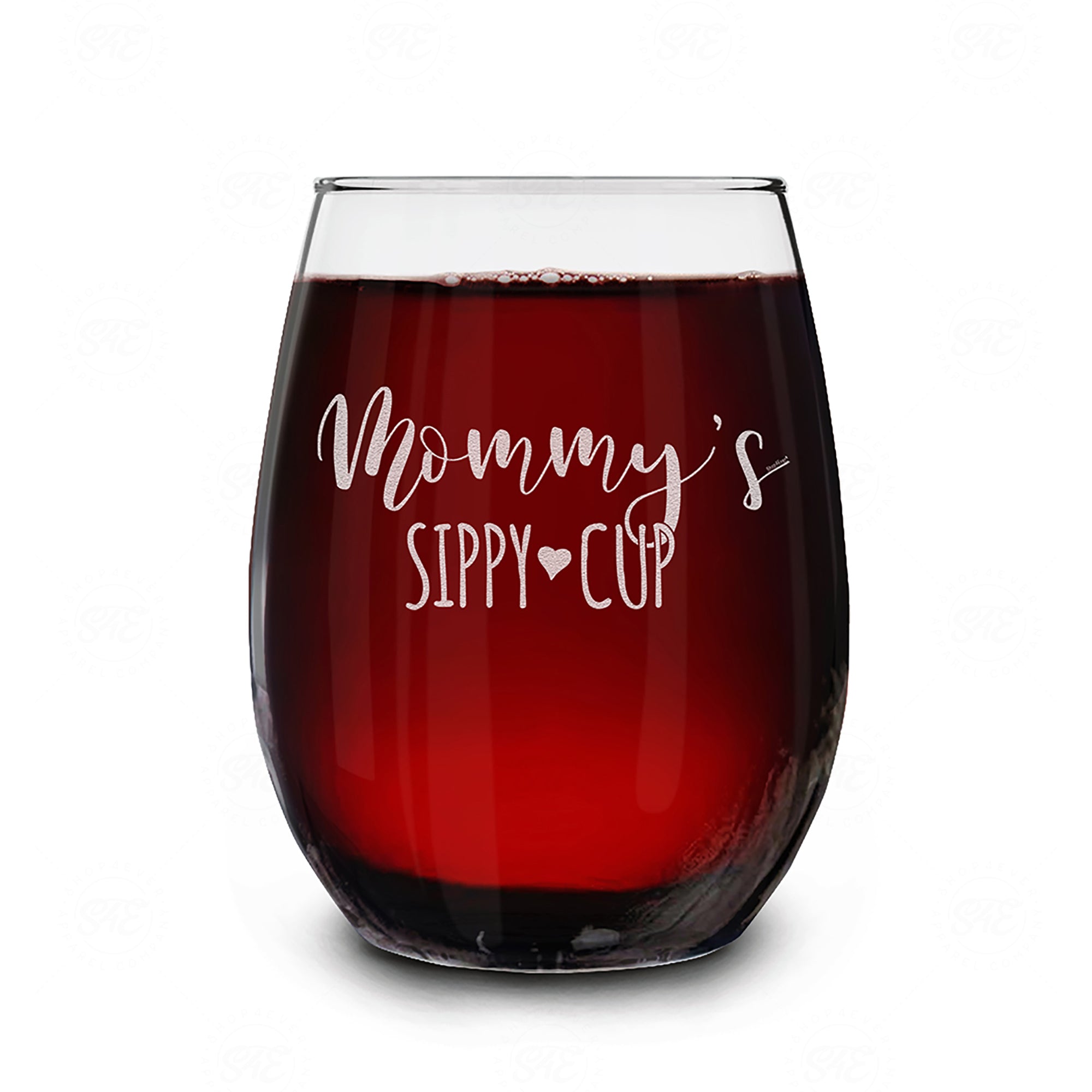 Mommy's Sippy Cup Engraved Stemless Wine Glass Funny New Mom Gift