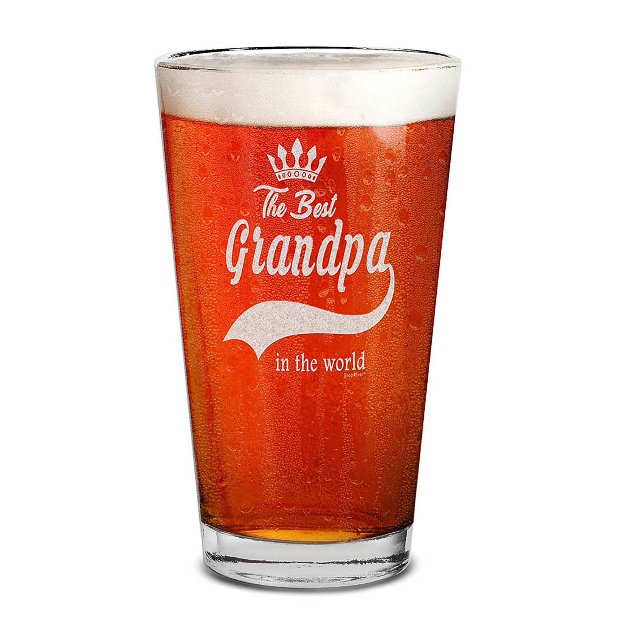 The Best Grandpa In The World Laser Engraved Beer Pint Glass Grandpa Glass