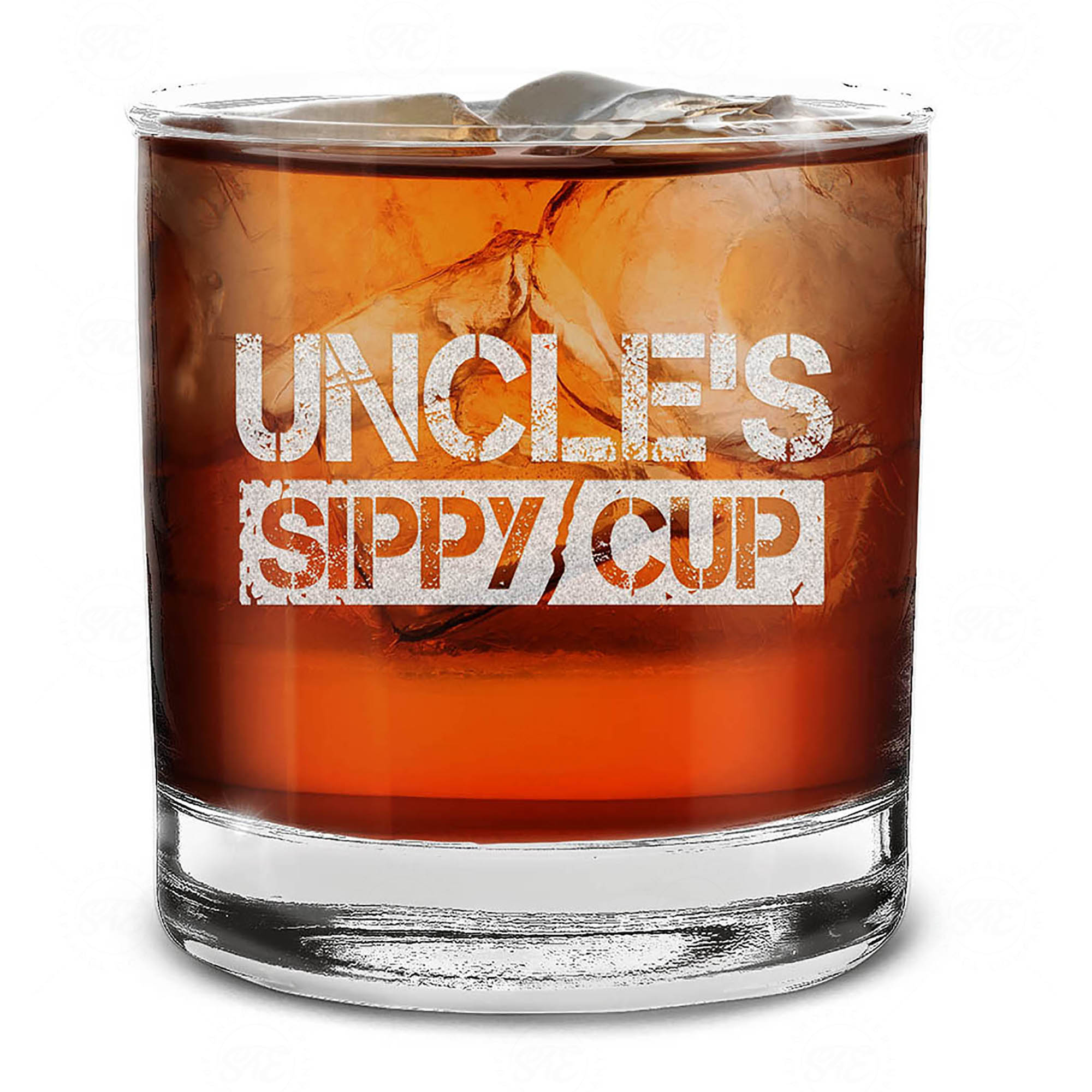 Uncle's Sippy Cup Engraved Whiskey Glass Promoted To Uncle New Uncle