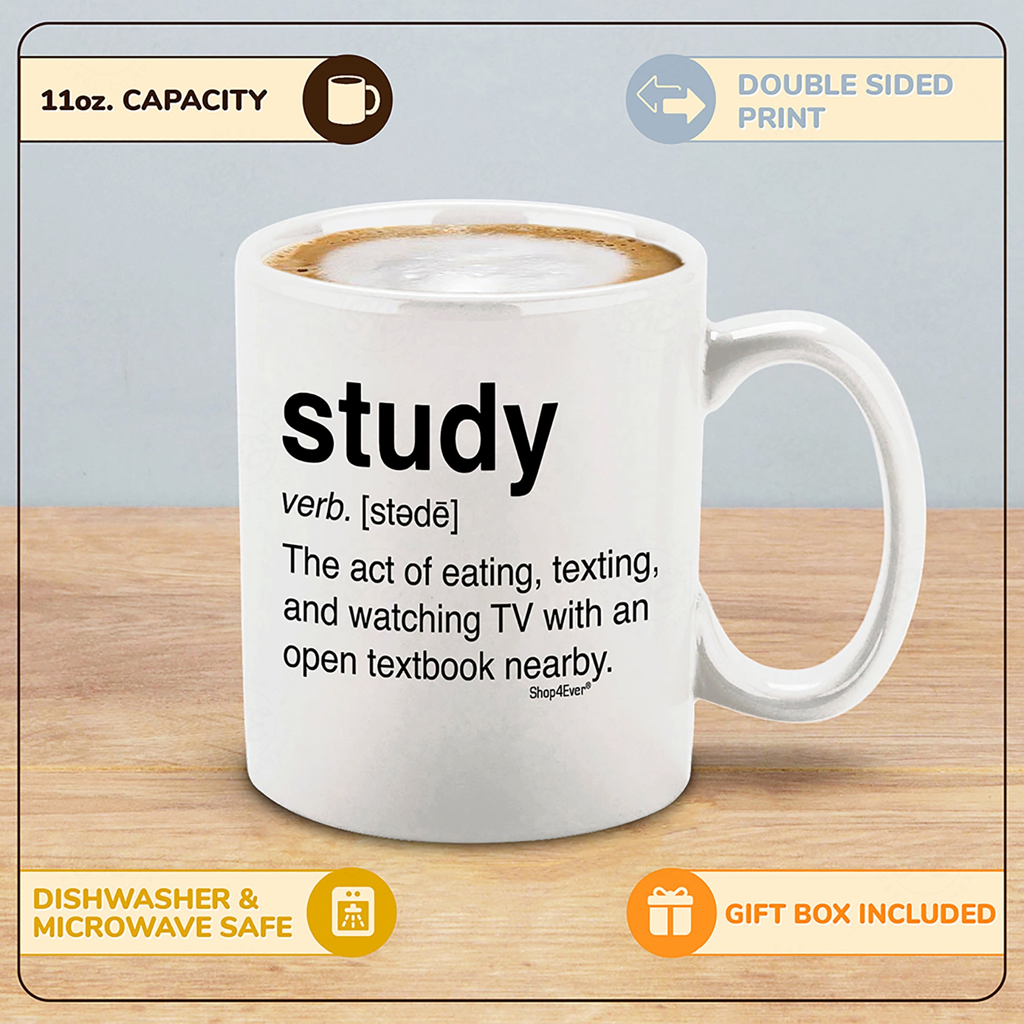Study Definition Ceramic Coffee Mug Tea Cup For College Student Graduate