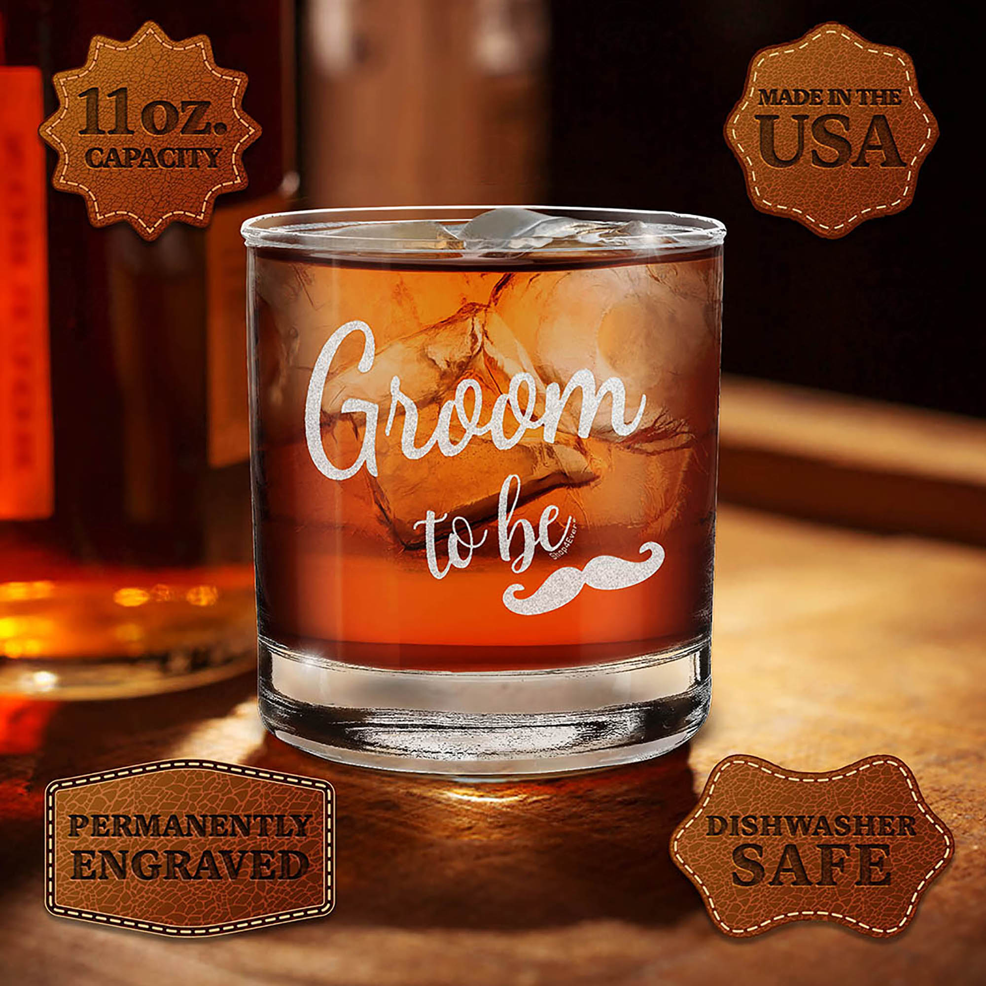Groom To Be Engraved Whiskey Glass