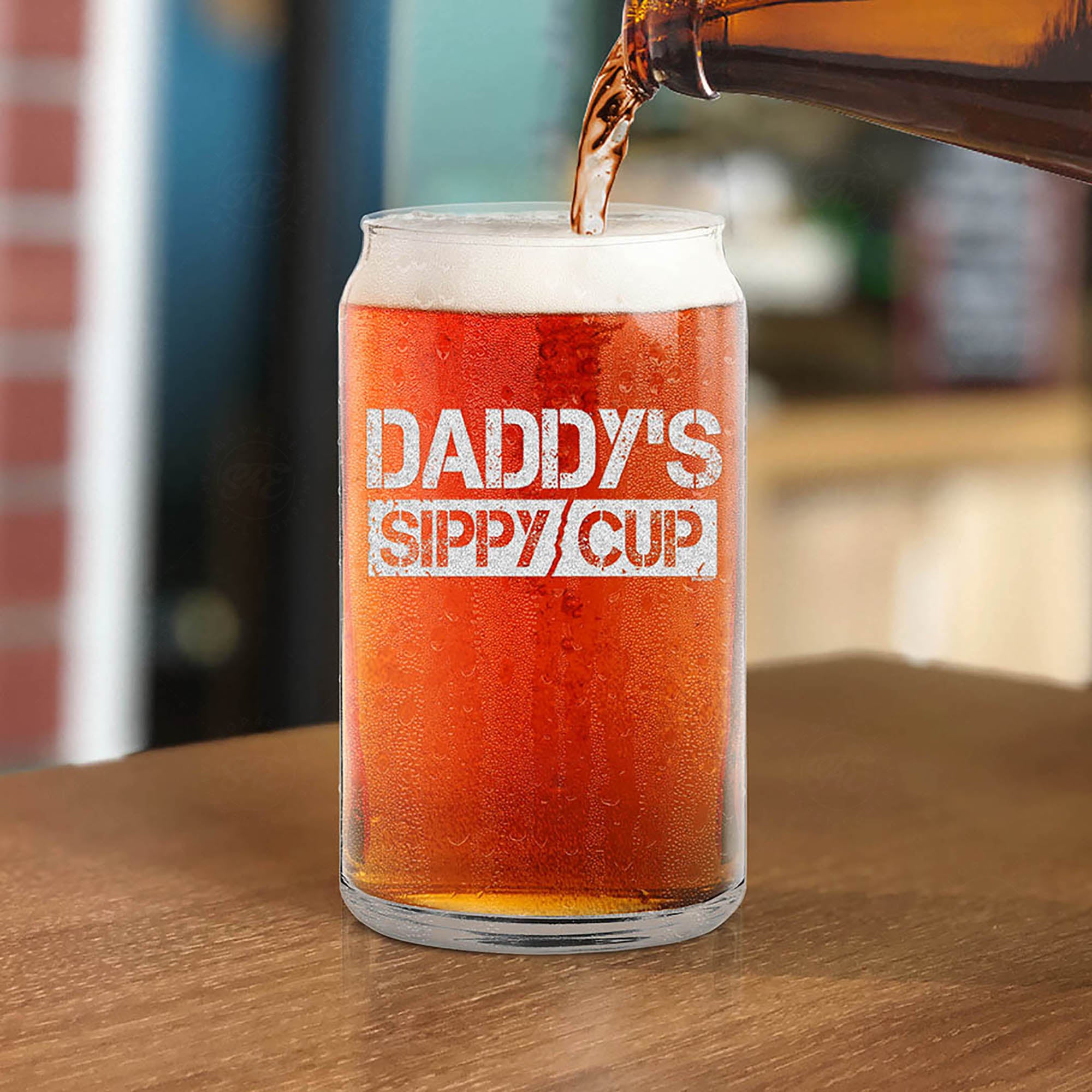 Daddy's Sippy Cup Engraved Beer Can Glass Gift For New Daddy To Be –  Shop4Ever