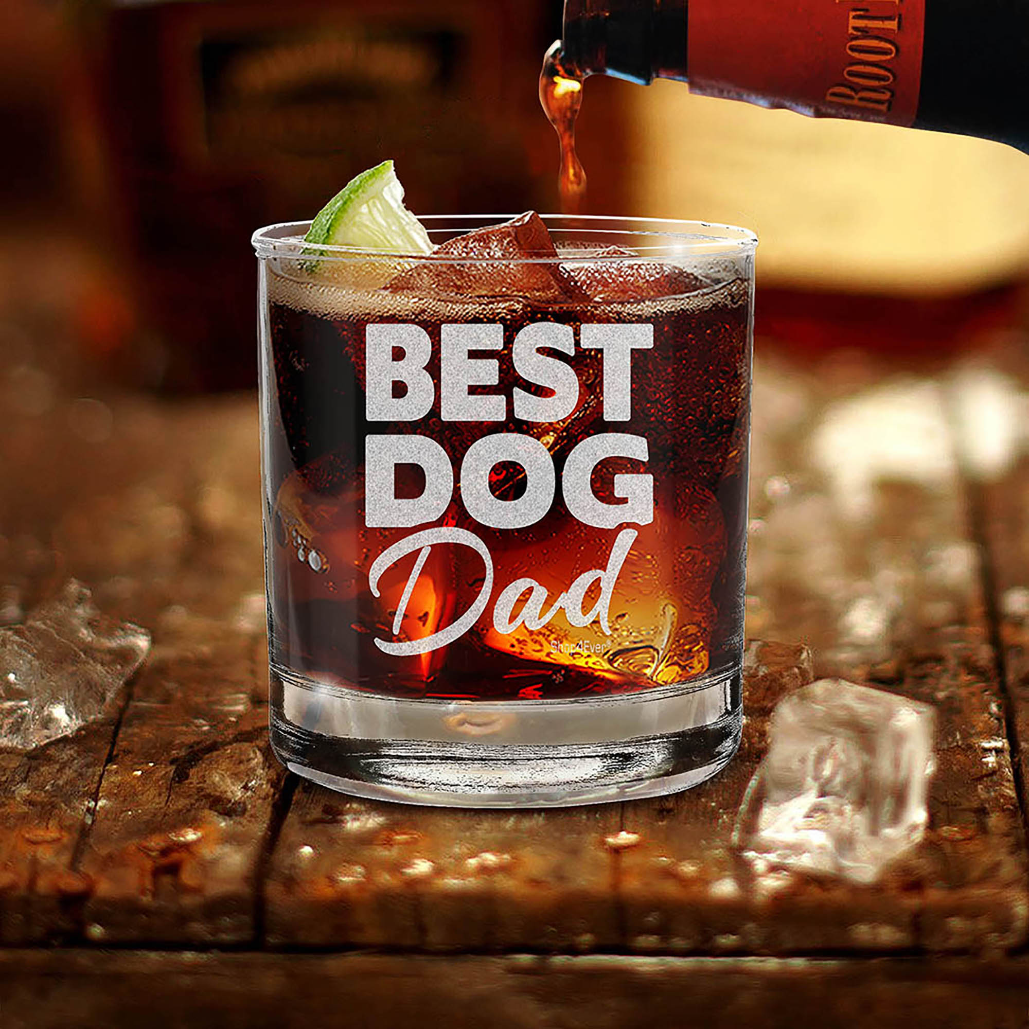 Best Dog Dad Engraved Whiskey Glass Dog Dad Gift
