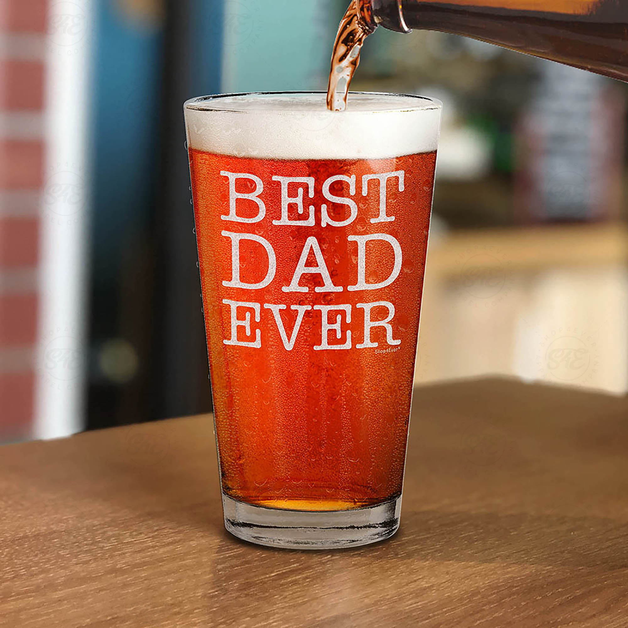 Best Dad Ever Laser Engraved Beer Pint Glass Father's Day Gift for Dad