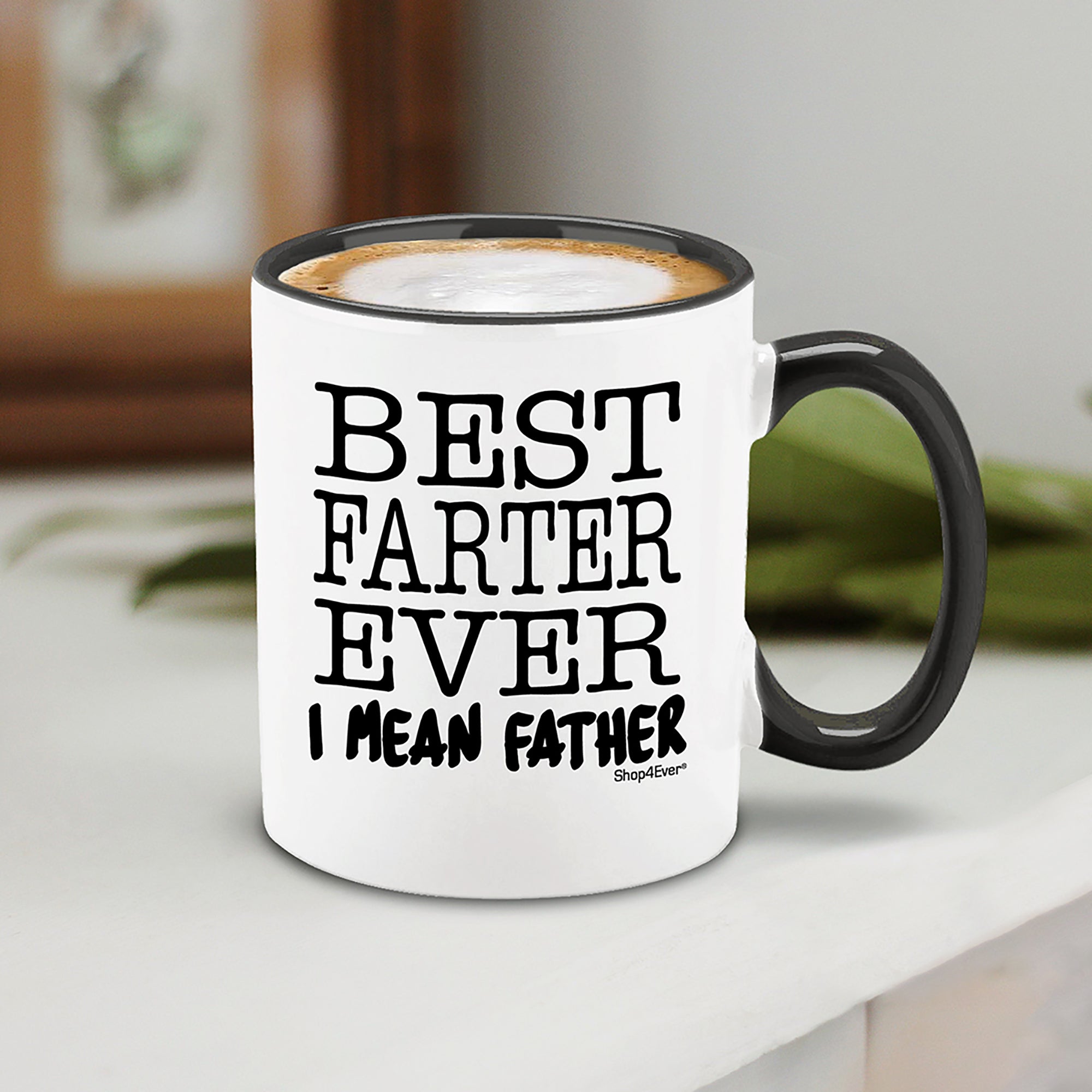 Best Farter Ever. I Mean Father Black Handle Ceramic Coffee Mug Tea Cup