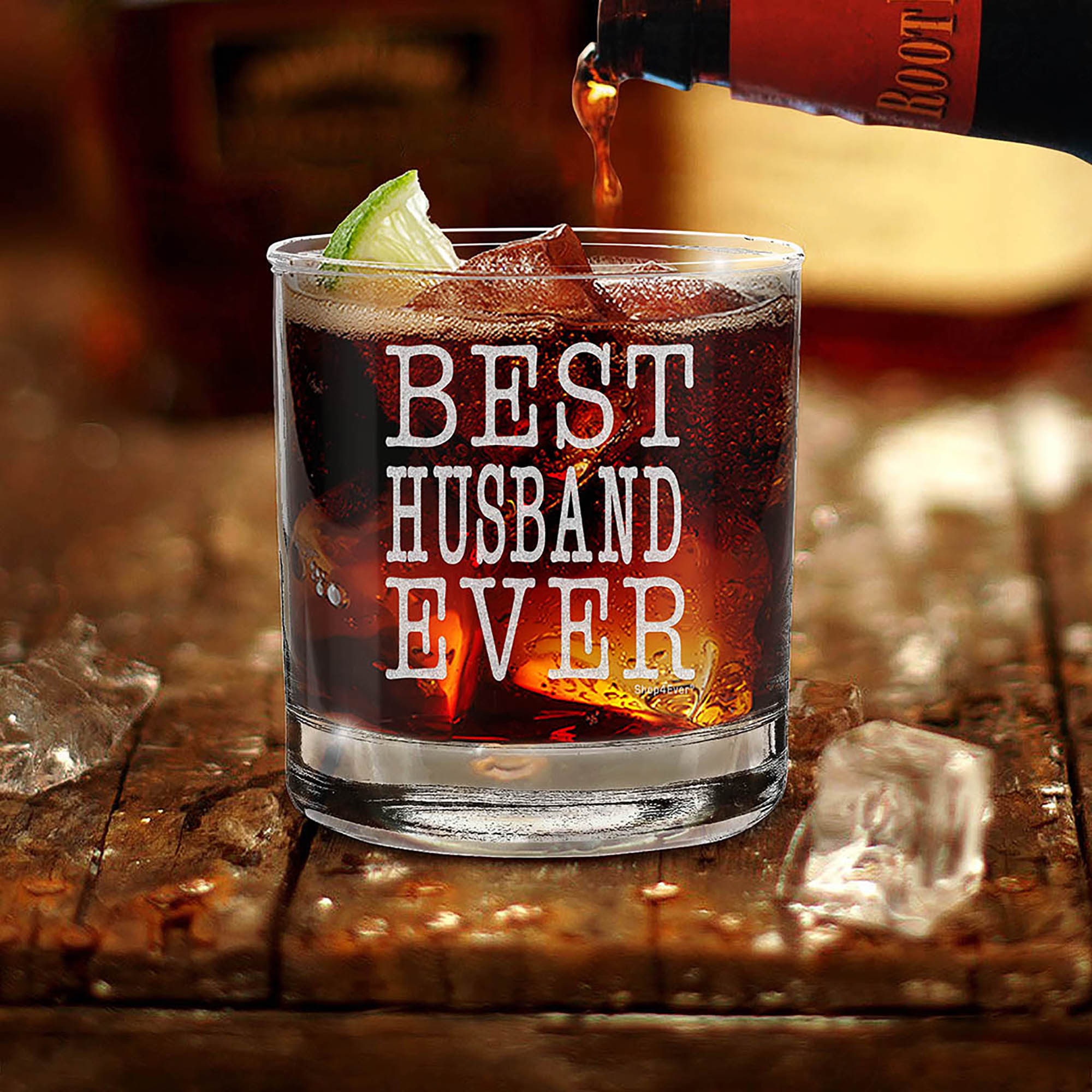 Best Husband Ever Engraved Whiskey Glass Gift for Husband Hubby