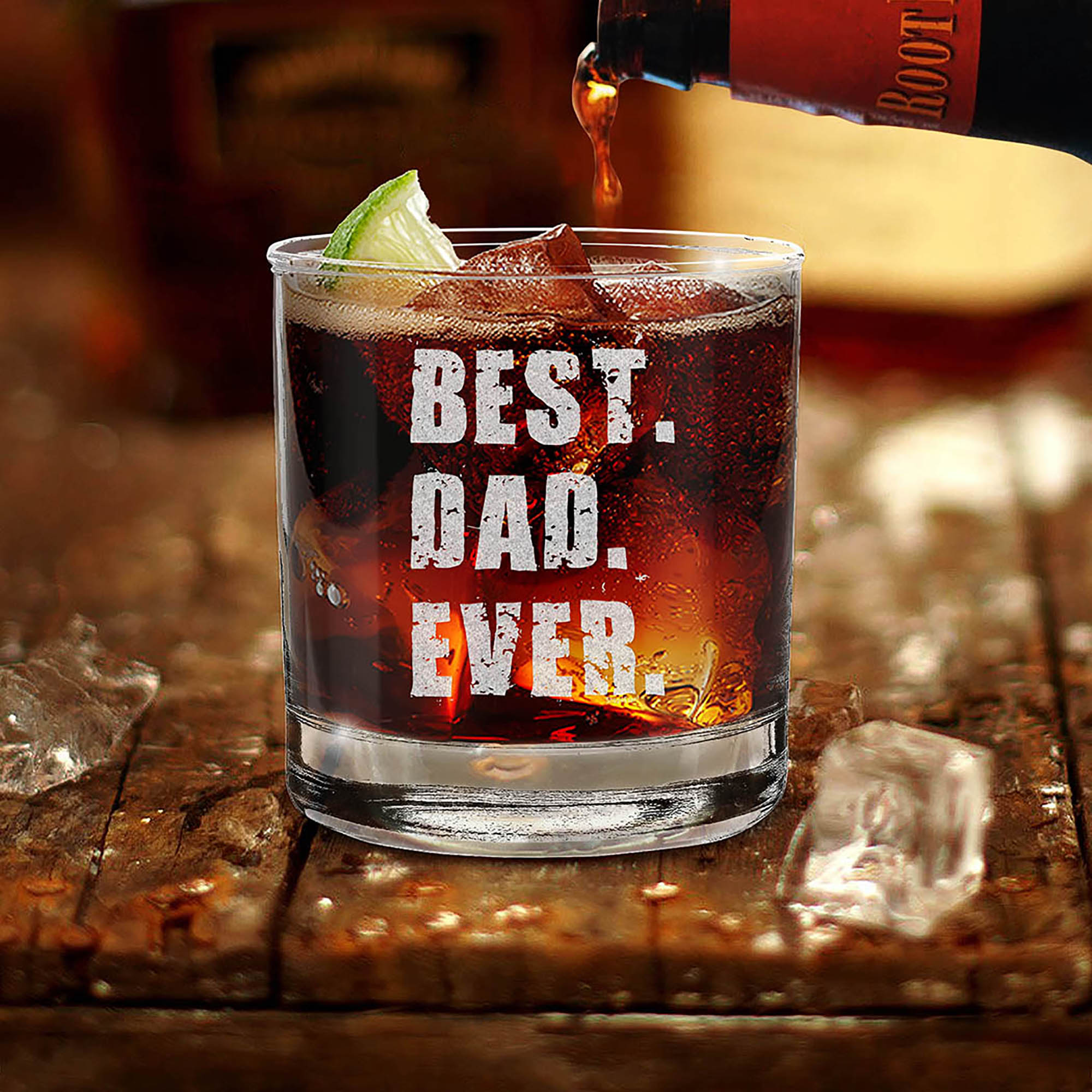 Best. Dad. Ever Engraved Whiskey Glass Gift for Dad