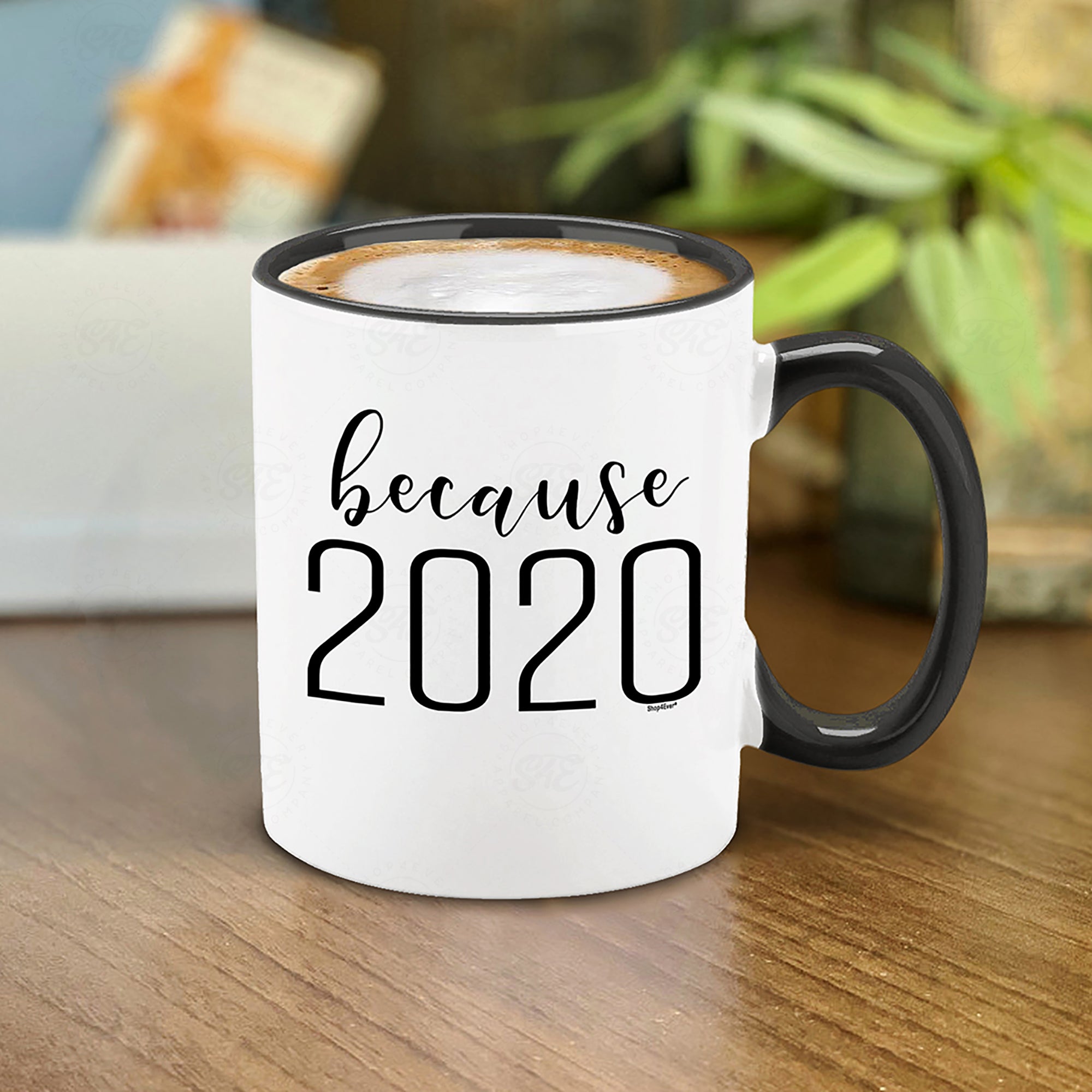 Funny Quarantine Coffee Mug Because 2020 Black Handle Ceramic Coffee Mug (Blk Handle)