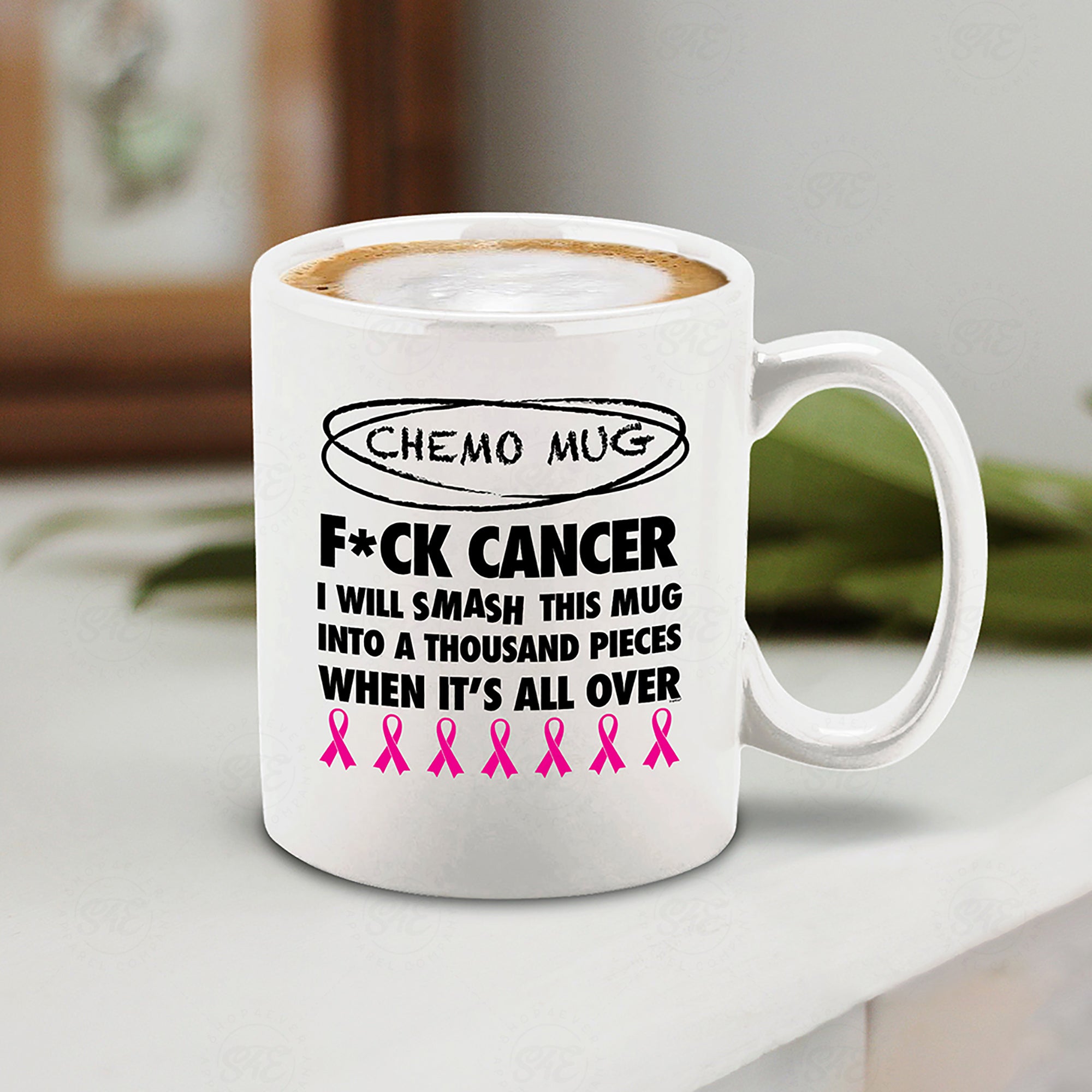 Chemo Mug I Will Smash This Mug Into a Thousand Pieces When It's All Over Ceramic Coffee Mug (White, 11 oz.)