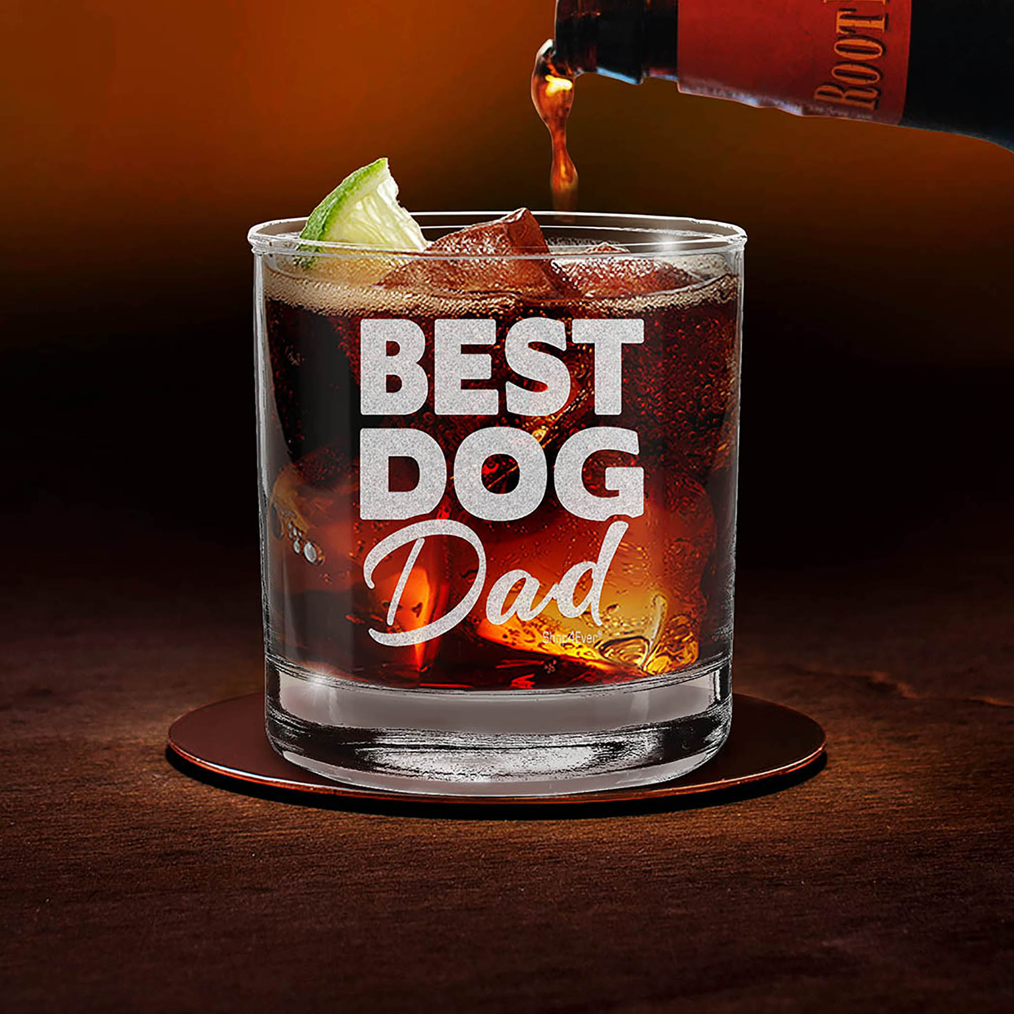 Best Dog Dad Engraved Whiskey Glass Dog Dad Gift