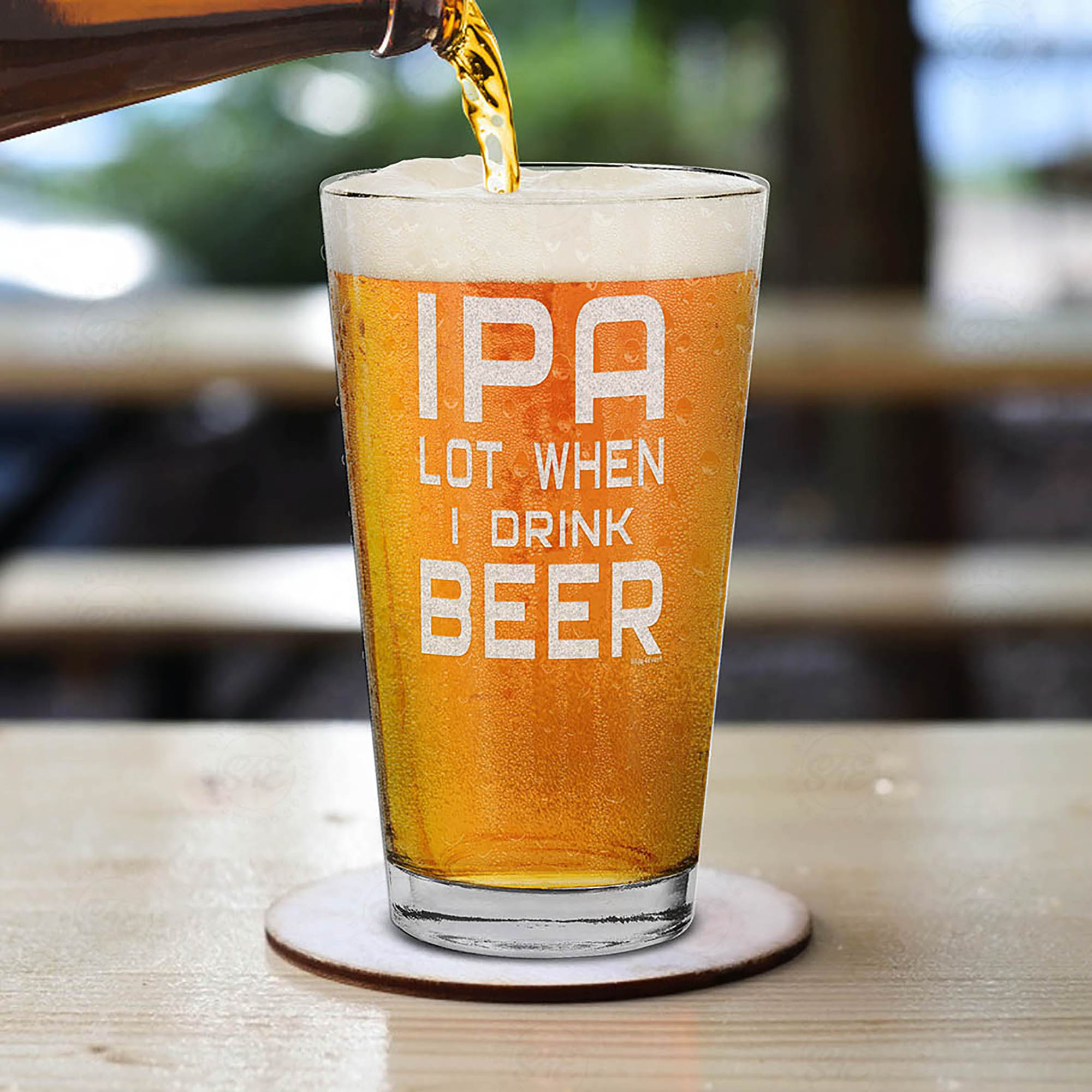 PA Lot When I Drink Beer Laser Engraved Beer Pint Glass Funny Beer Glass for Men Husband Dad Boyfriend Uncle Brother Coworker