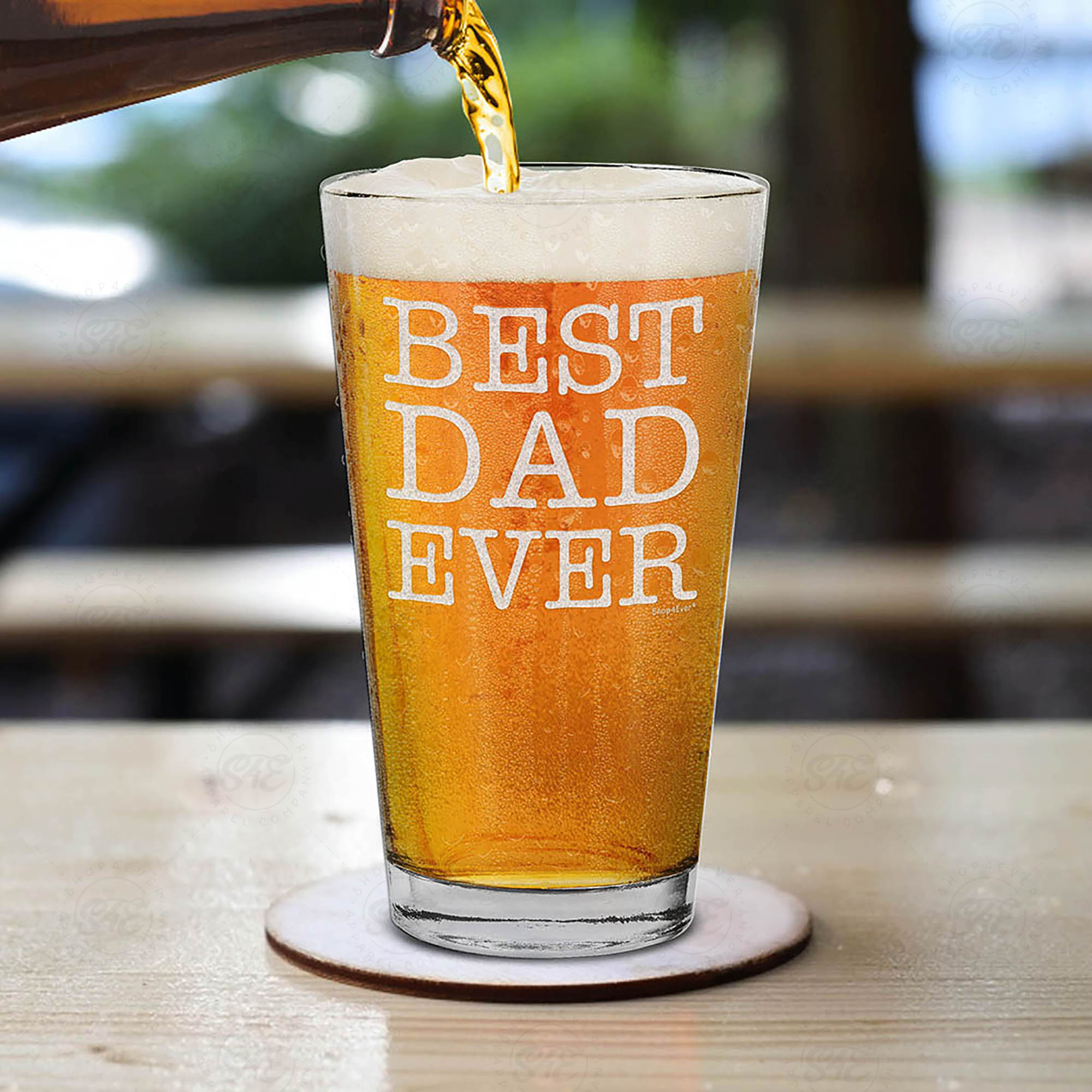 Best Dad Ever Laser Engraved Beer Pint Glass Father's Day Gift for Dad