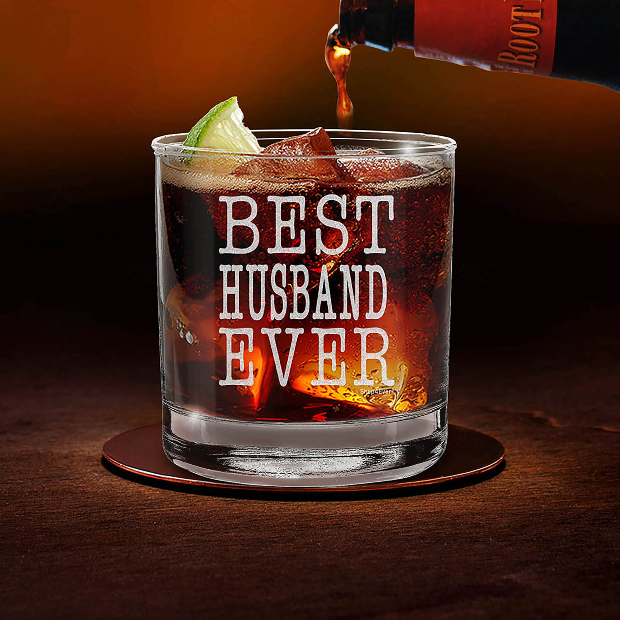 Best Husband Ever Engraved Whiskey Glass Gift for Husband Hubby