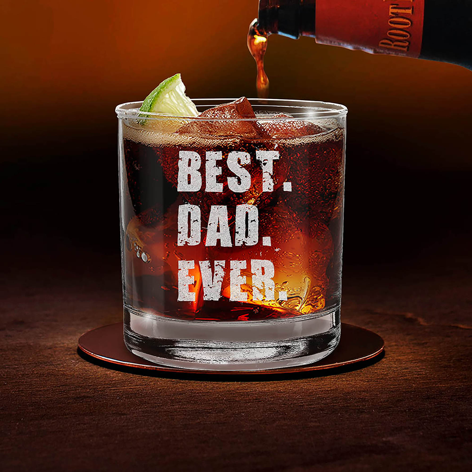 Best. Dad. Ever Engraved Whiskey Glass Gift for Dad