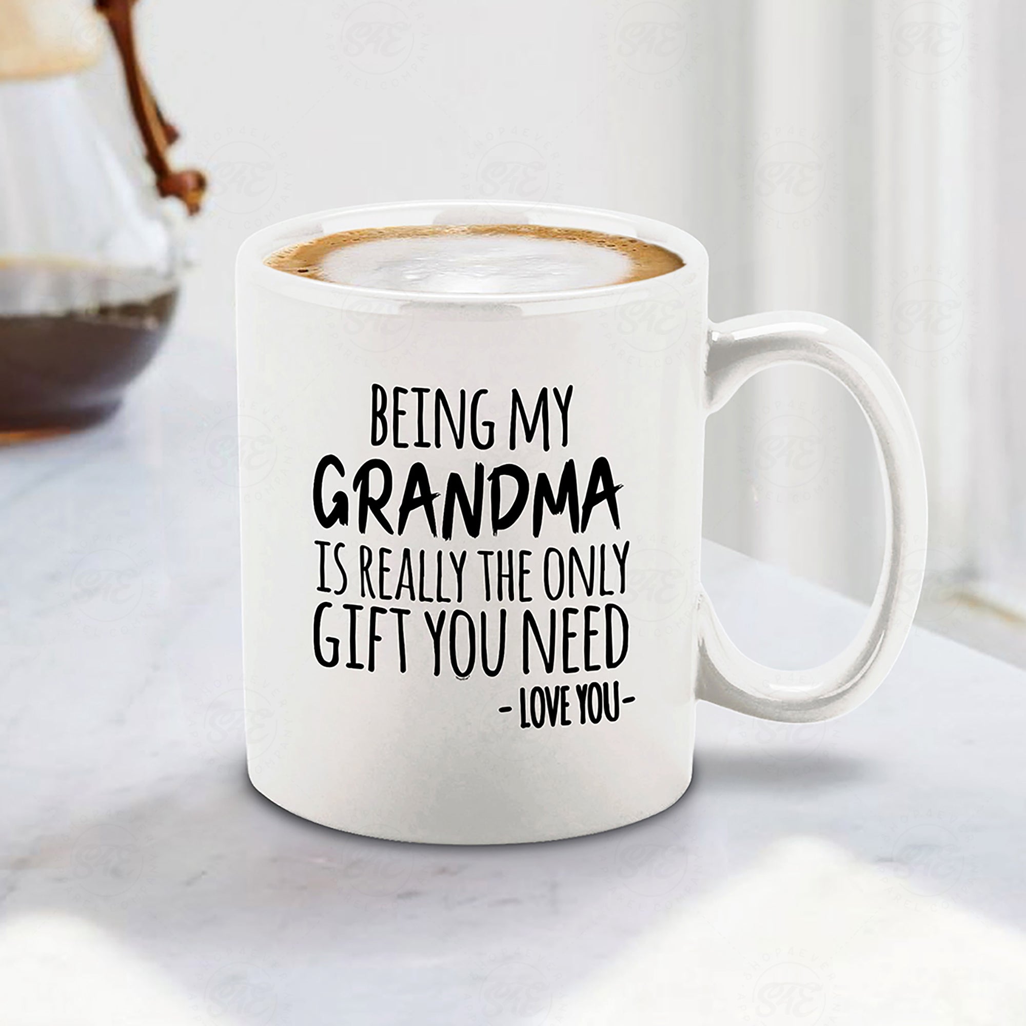 Funny Grandma Coffee Mug from Grandkids Being My Grandma Is Really The Only Gift You Need Ceramic Coffee Mug (Grandma)