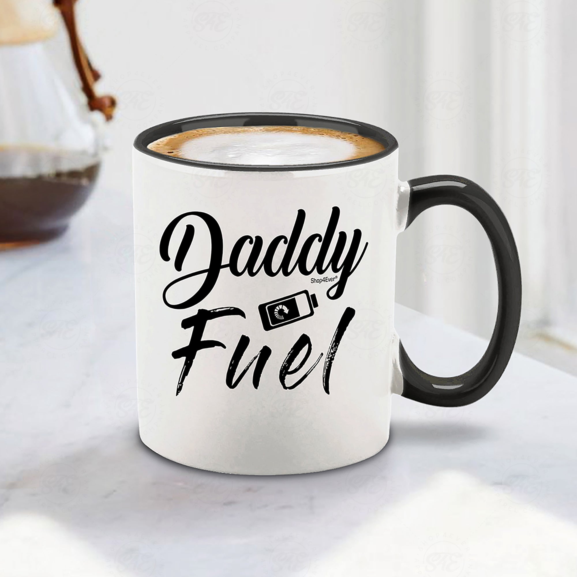 Daddy Fuel Black Handle Ceramic Coffee Mug Tea Cup Funny Mug For New Dad