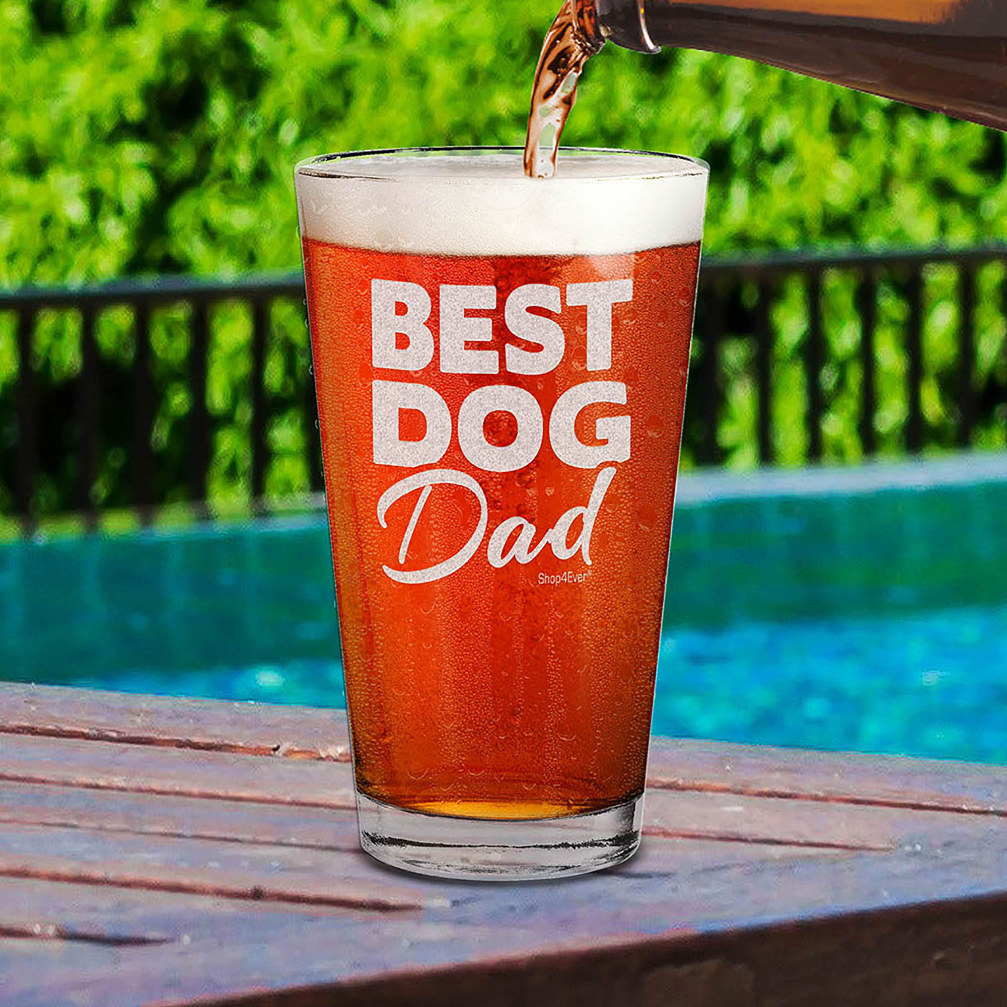 Best Dog Dad Engraved Beer Pint Glass