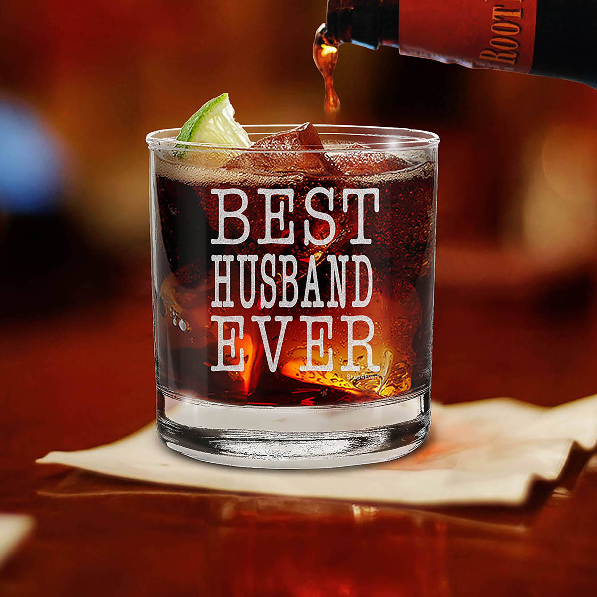 Best Husband Ever Engraved Whiskey Glass Gift for Husband Hubby