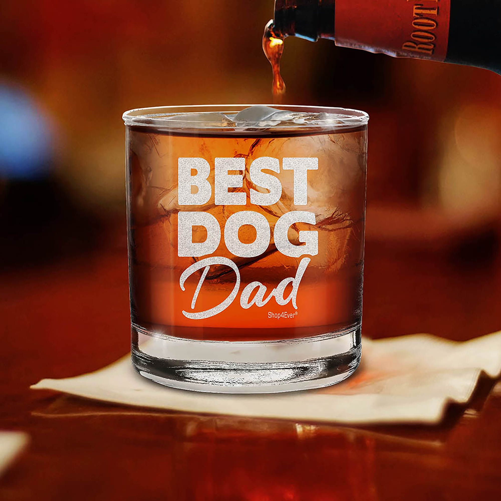 Best Dog Dad Engraved Whiskey Glass Dog Dad Gift