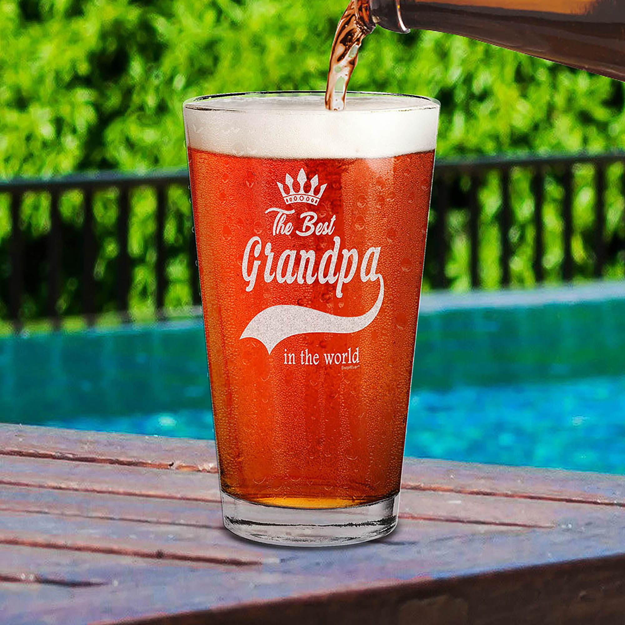 The Best Grandpa In The World Laser Engraved Beer Pint Glass Grandpa Glass