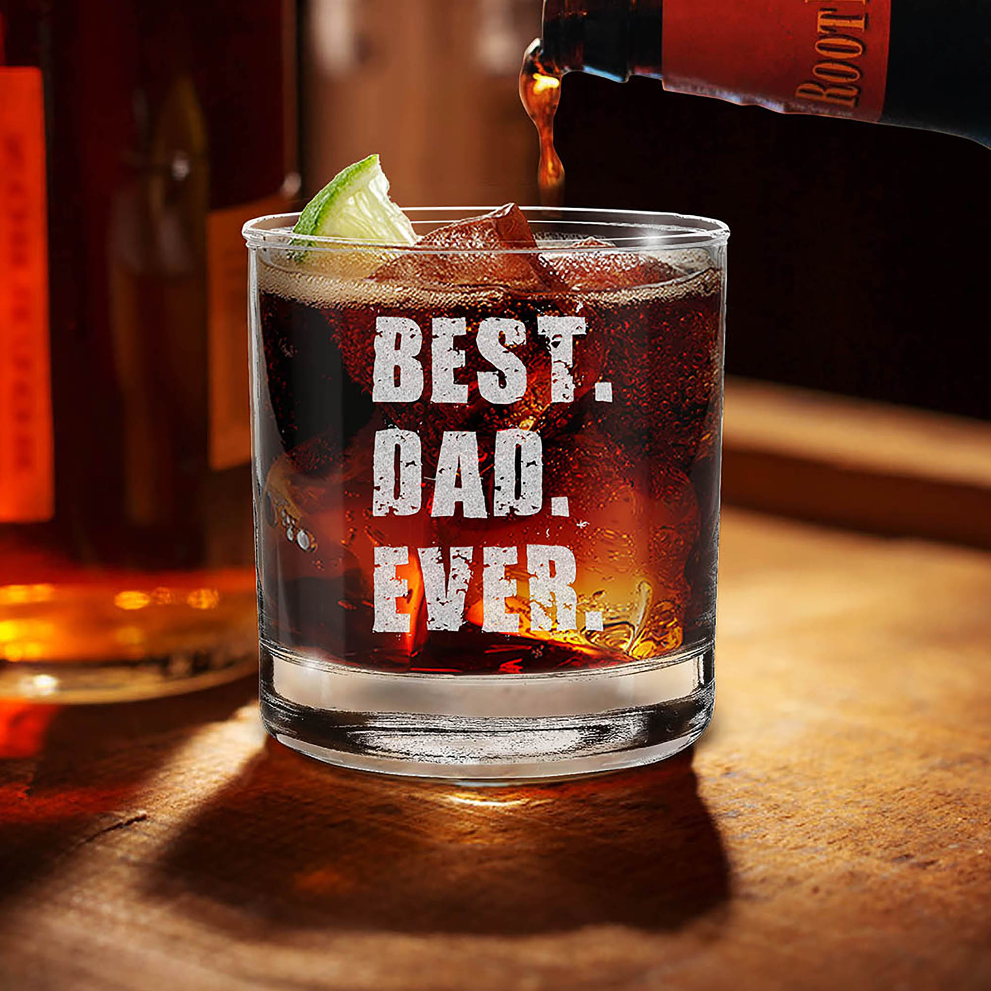 Best. Dad. Ever Engraved Whiskey Glass Gift for Dad