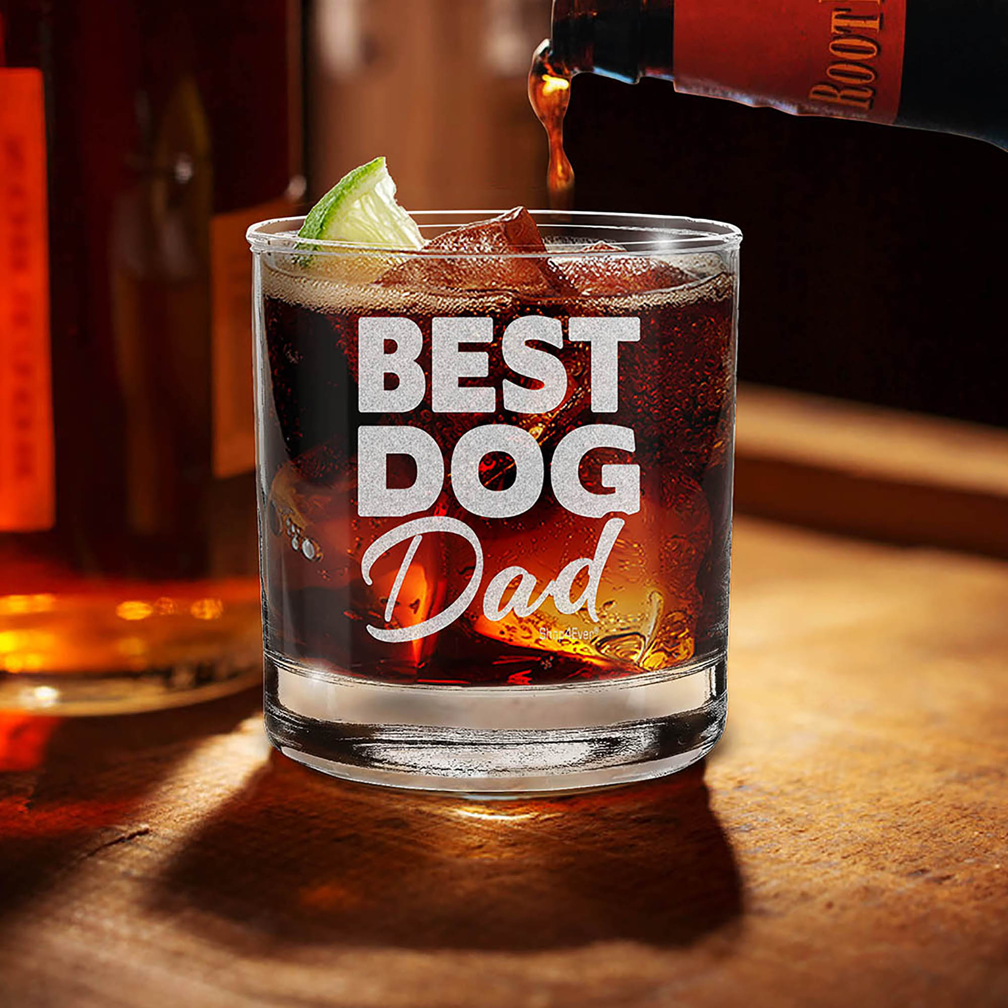 Best Dog Dad Engraved Whiskey Glass Dog Dad Gift