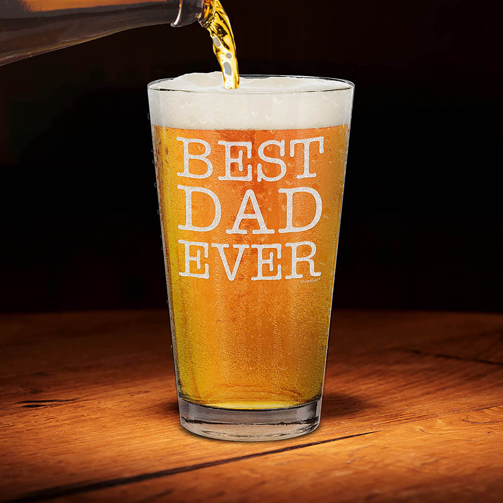 Best Dad Ever Laser Engraved Beer Pint Glass Father's Day Gift for Dad